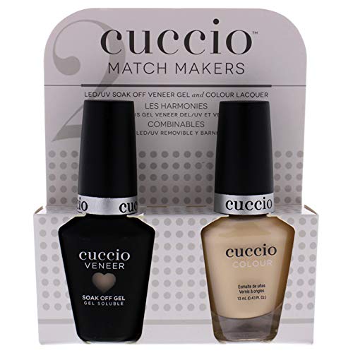 Cuccio Match Makers Gel & Color Nail Polish Set - So So Sofia for Women (2-Piece 0.44oz Veneer Soak & 0.43oz Polish) | At-Home Manicure & Professional Salon Nail Care