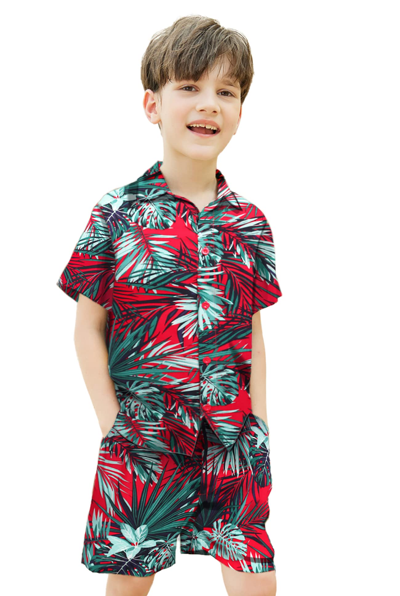 COOFANDY Family Matching Hawaiian Shirt Outfits - Floral Print Shirts & Shorts Set for Men, Women and Kids | Beach Vacation, Summer Party, Family Photo Outfits