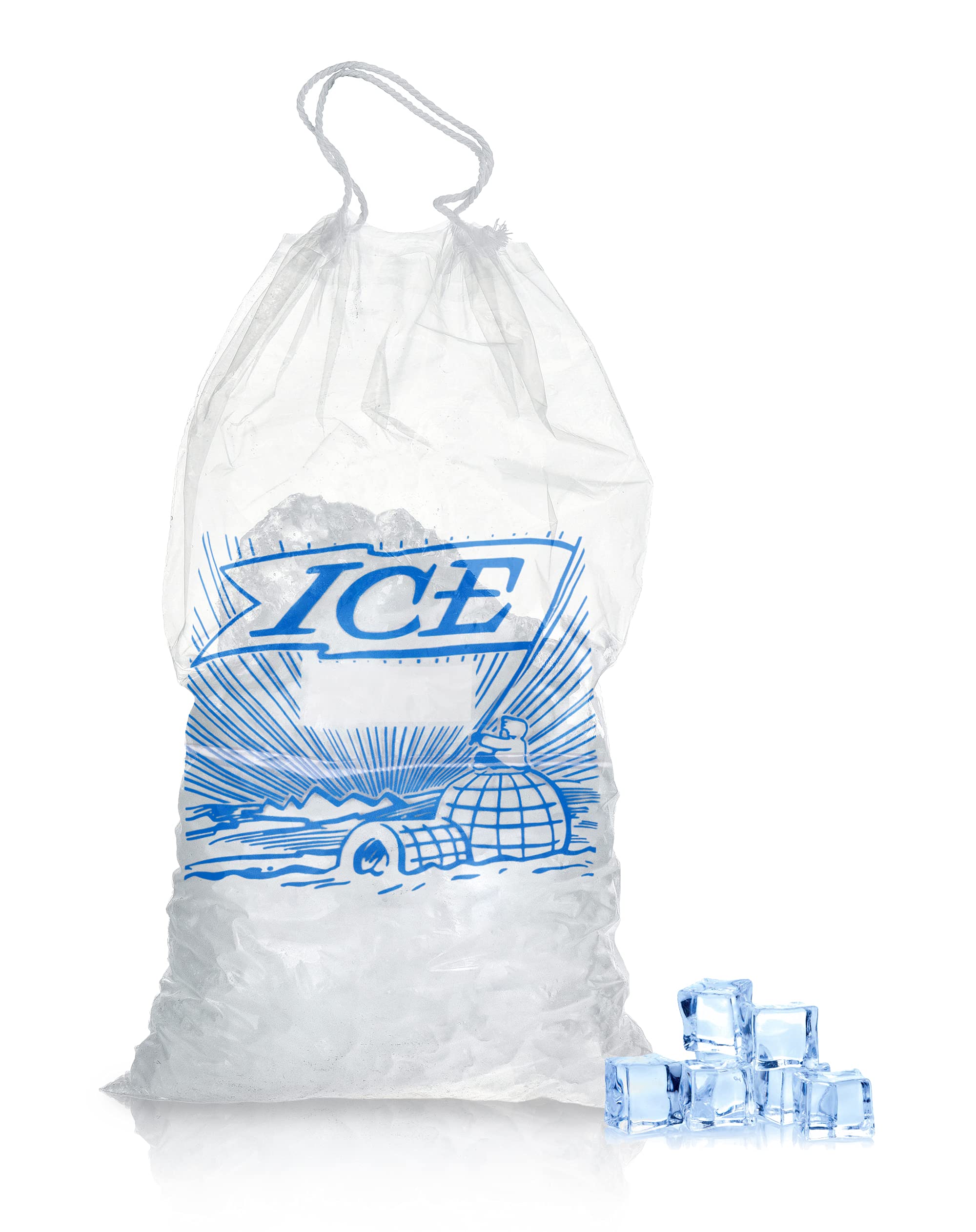 APQ 500 Pack 8 lb Metallocene Ice Bags with Drawstring - 11.5