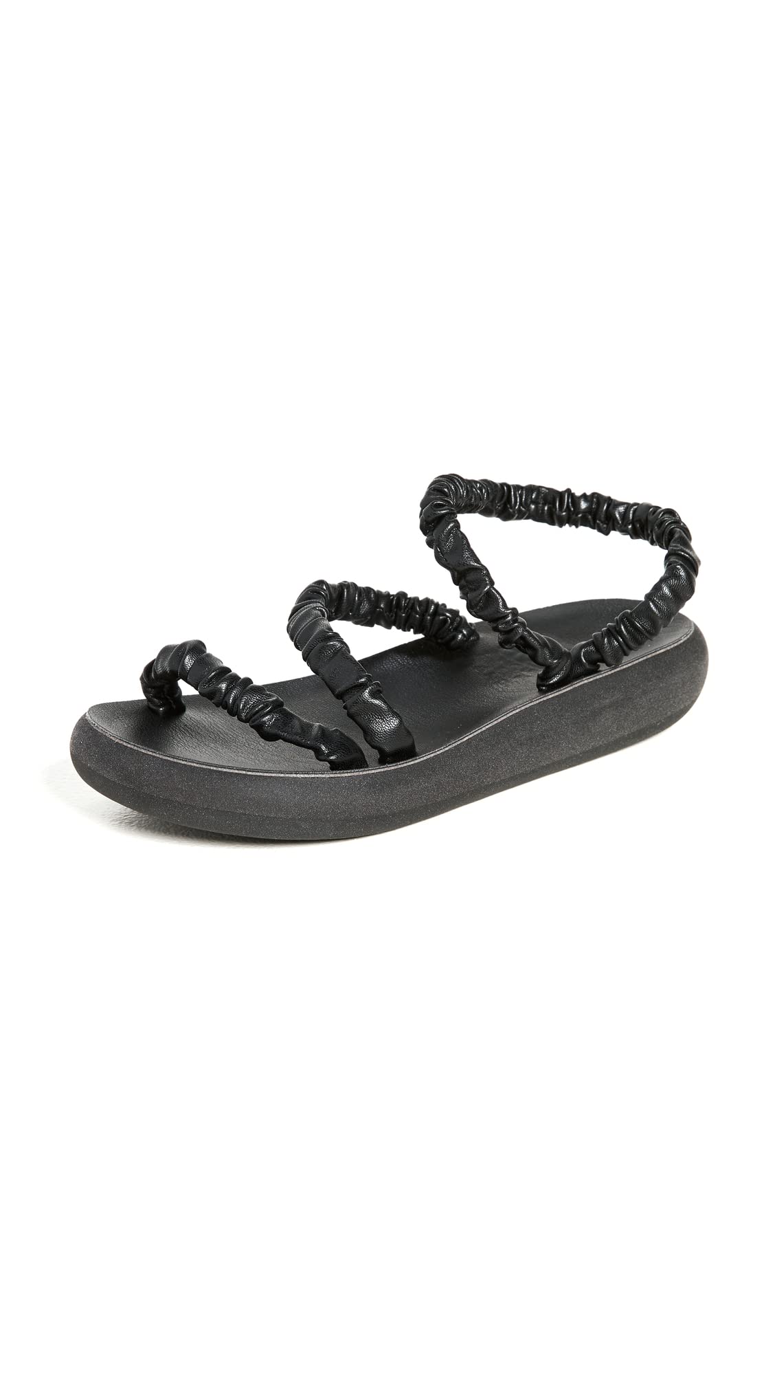 Ancient Greek Sandals for Women - Eleftheria Leather Scrunchie Flat Sandals | Comfortable Summer Casual Shoes for Beach, Vacation & Everyday Wear