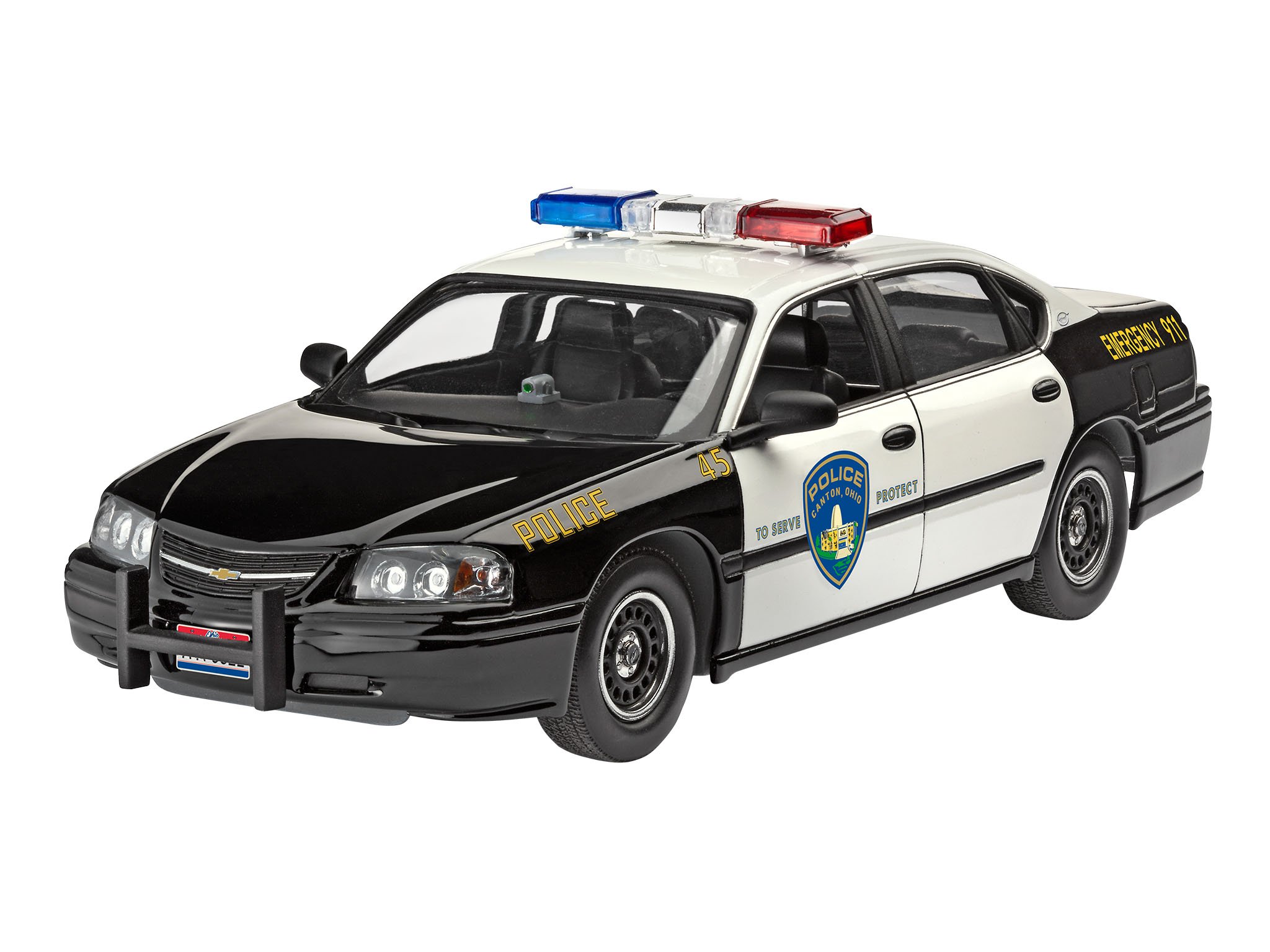 Revell 1:24 Scale Model '05 Chevy Impala Police Car - Perfect for Collectors, Hobbyists & Die-Cast Car Enthusiasts | Display, Gifts & DIY Projects