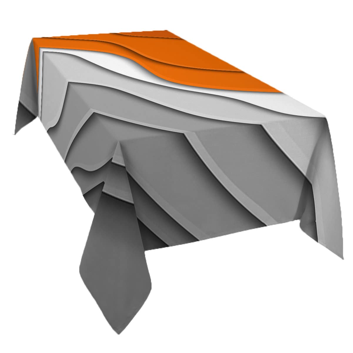 Abstract Art Rectangle Tablecloth 60x120 Inch - Waterproof & Fade-Resistant Dining Table Cover, Ultra Soft Flat Stitch Table Cloth with Orange Grey Gradient Geometric Pattern - Perfect for Dinner Parties, Weddings, and Home Decor