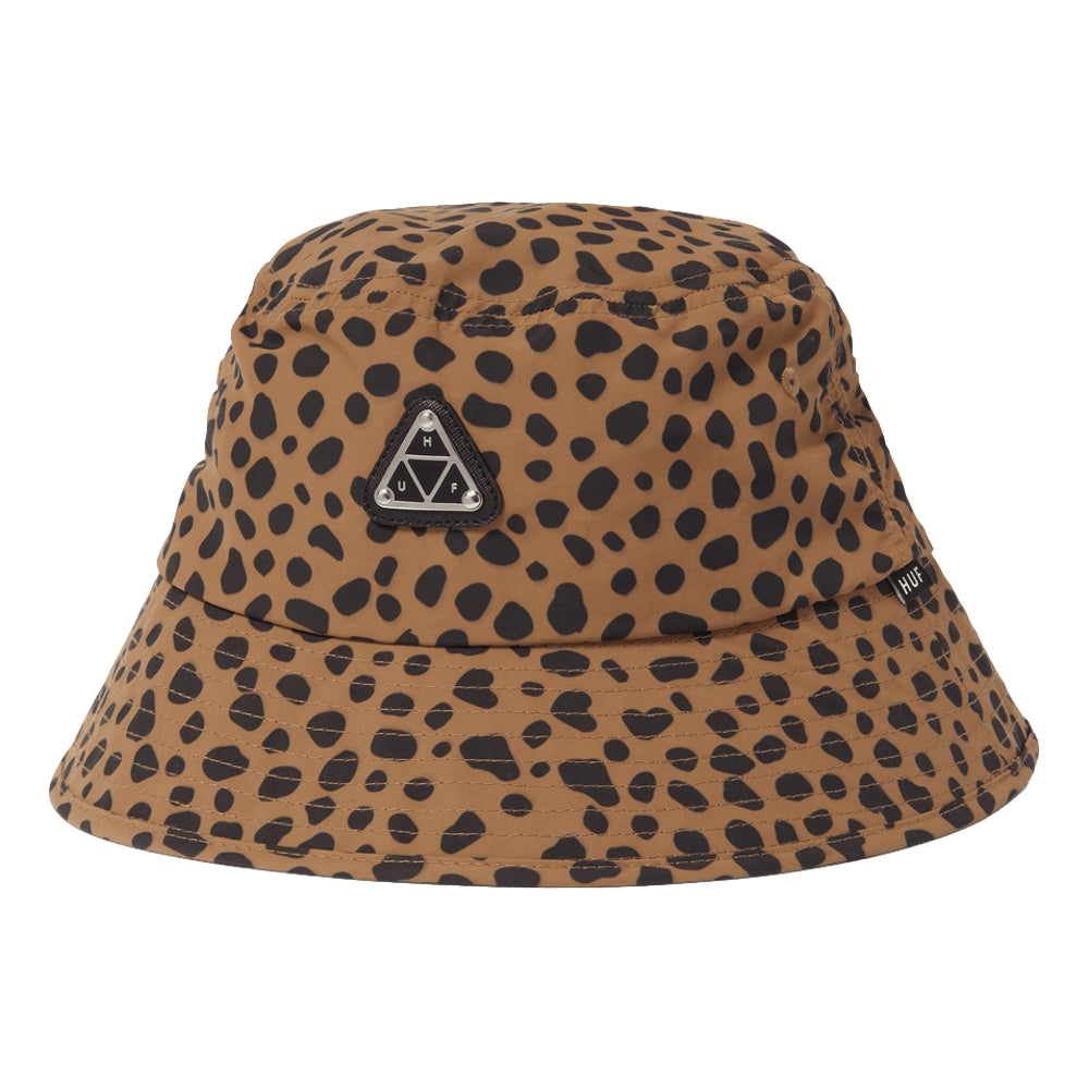 HUF Instinct Bucket Hat - Brown Adjustable Cotton Sun Hat for Men & Women - Perfect for Beach, Hiking, and Outdoor Activities