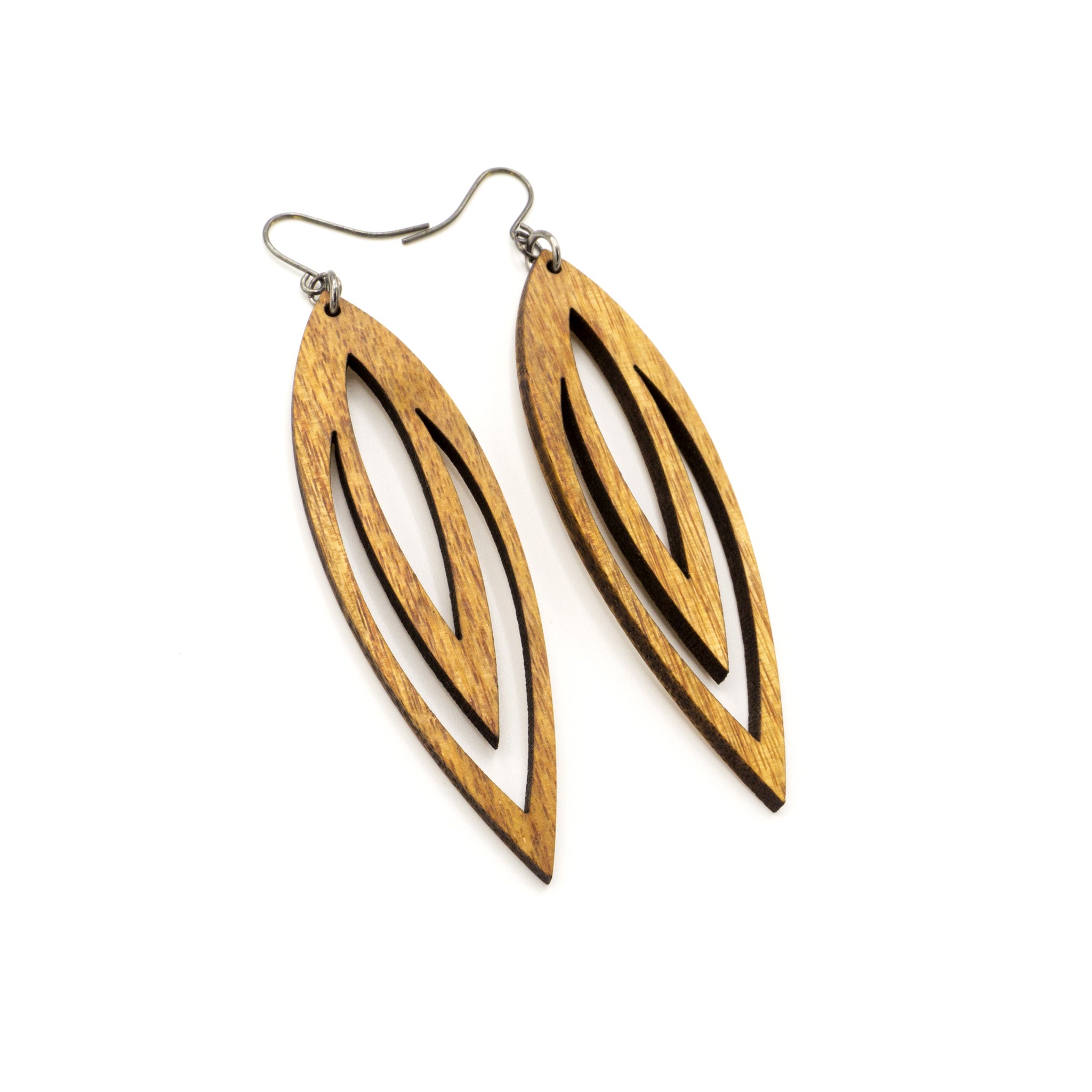 Totem 07 [L] Canarywood Wood Earrings - Handmade Boho Chic Dangle Earrings for Women, Perfect for Festivals, Parties, and Everyday Wear