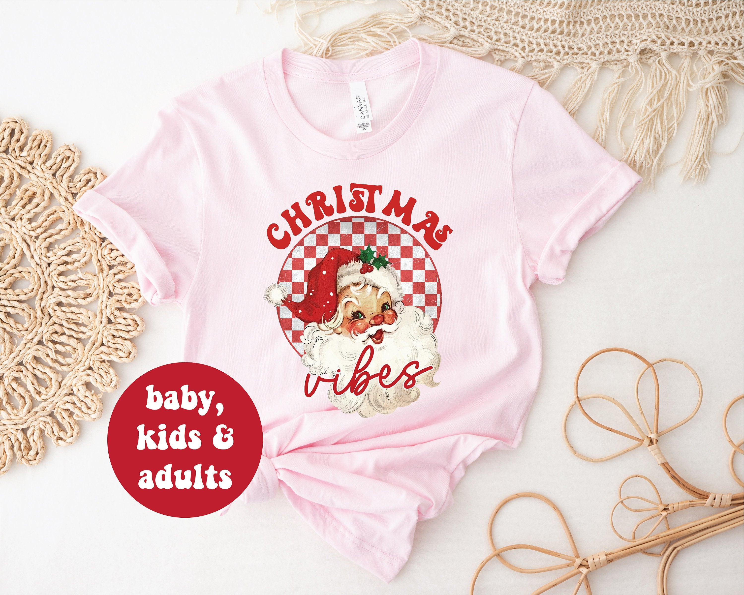 Festive Christmas Vibes T-Shirt - Red Holiday Graphic Tee for Men & Women - Perfect for Xmas Parties, Family Gatherings & Ugly Sweater Contests