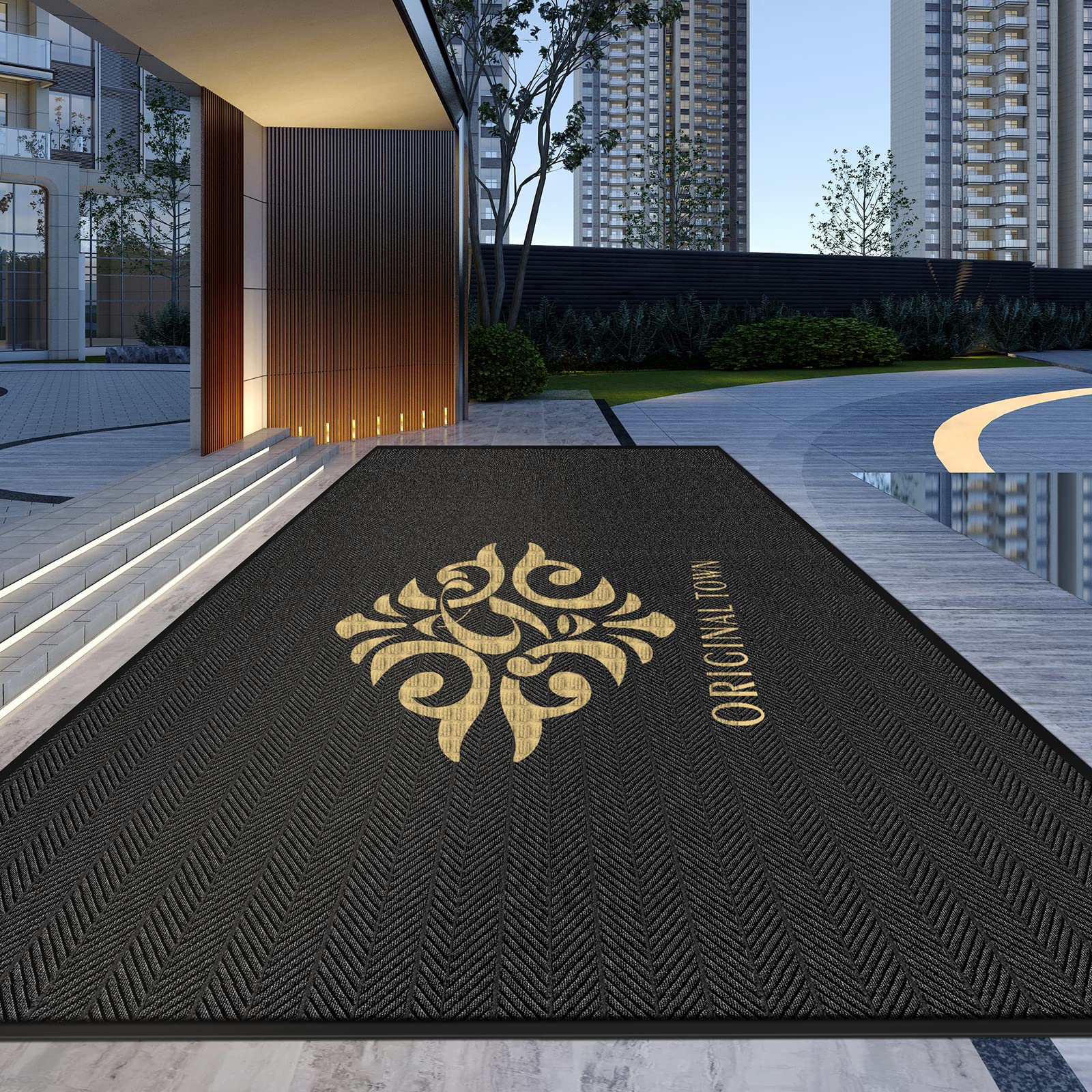 Heavy Duty Commercial Door Mat - Non-Slip Rubber Welcome Mat for Indoor & Outdoor Use - 3' x 2' (90x60cm) Entryway Rug - 7MM Thickness - Ideal for High Traffic Areas, Offices & Home Entrances (LTW-1)