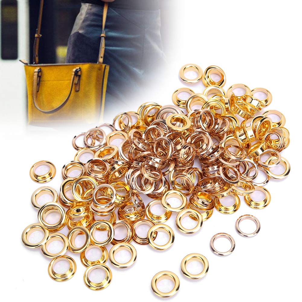 100Pcs Brass Eyelets Rivets for Crafting - Double Side Gold Eyelets for Leather, DIY, Scrapbooking & Sewing Projects