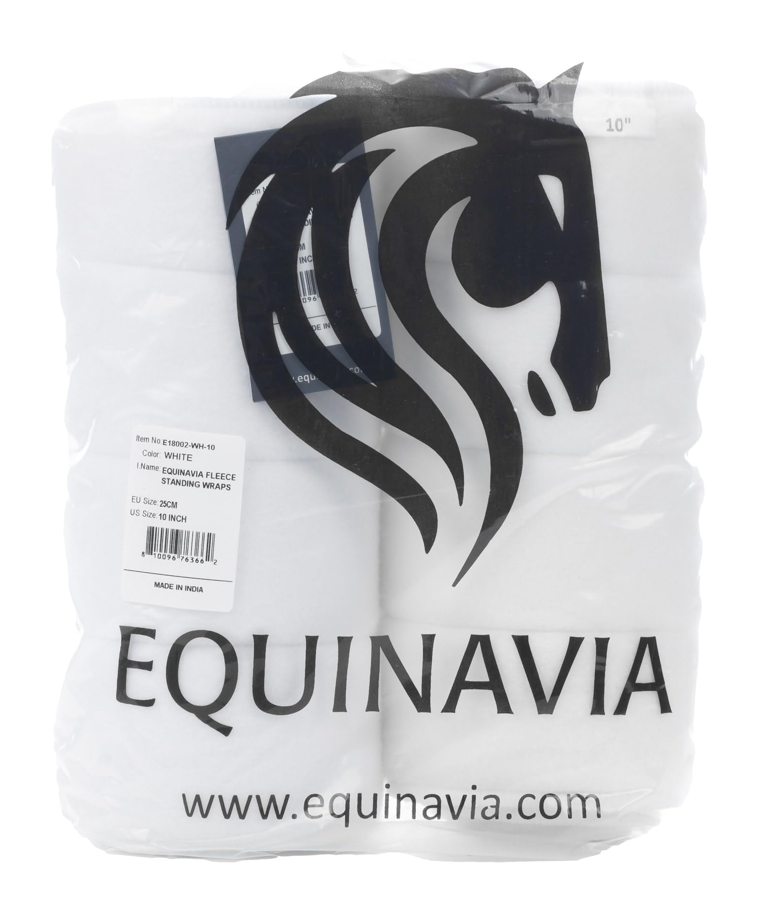 Equinavia No Bow Leg Wraps for Horses - White 16 Inch Pair - Breathable Support Wraps for Riding, Training & Stable Use