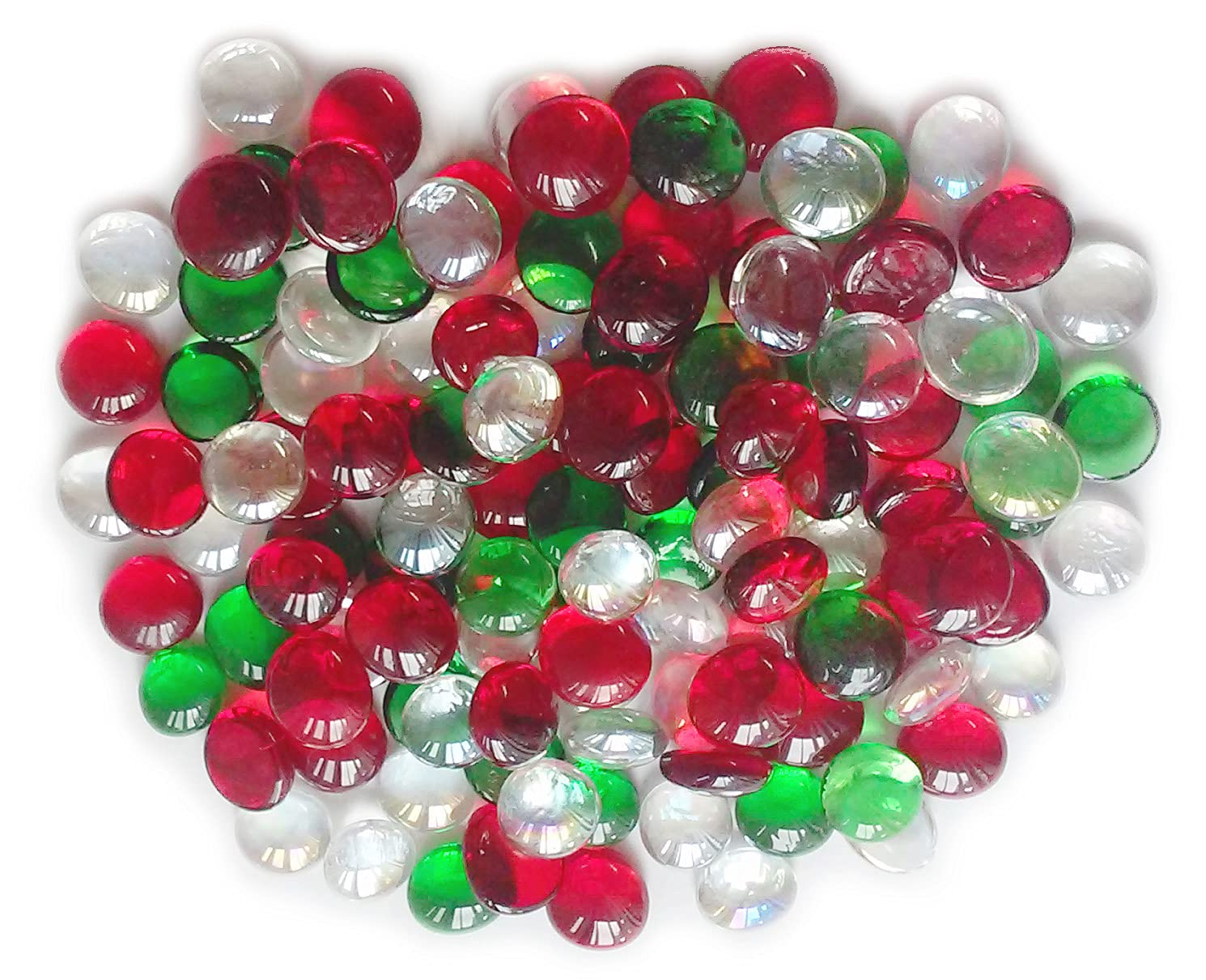 Glass Gems Vase Fillers - 1 LB Christmas Mix Crystal Stones for Home Decor, Centerpieces, Wedding & Holiday Table Scatter