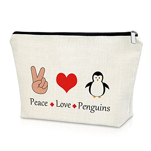 Cute Penguin Makeup Bag for Women - Best Friend Birthday Gift Idea for Penguin Lovers - Waterproof Cosmetic Travel Pouch - Perfect for Christmas, Thanksgiving & Travel Accessories Storage