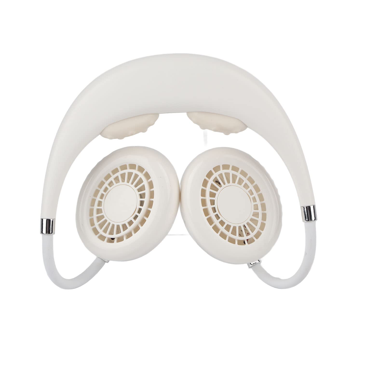 3-Speed USB Neck Fan - Portable Leafless Hanging Fan with 360° Rotation, Neck Massage & Aromatherapy (6cm, White) | Perfect for Office, Travel, Outdoor & Home Use