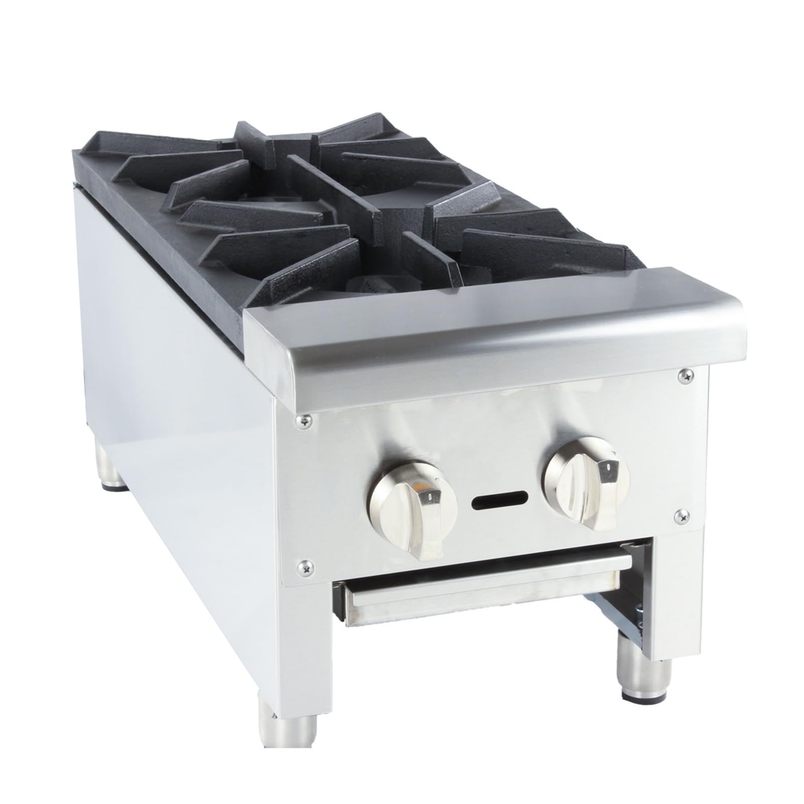 WMAOT Double Portable Gas Stove Burner - 56,000 BTU High Output Outdoor Camping & Restaurant Cooking Equipment - Adjustable Flame for Backpacking, Tailgating & Commercial Kitchen Use