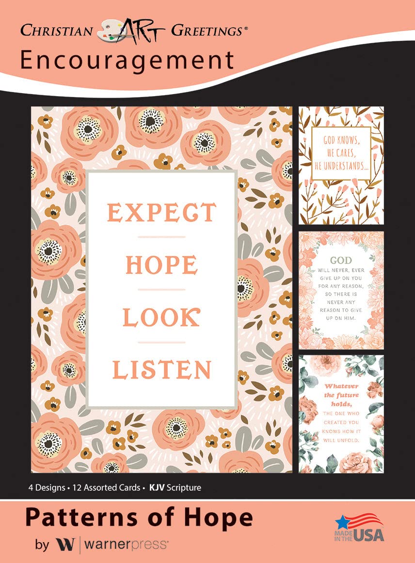 Christian Greeting Cards Box - 12 KJV Bible Verse Cards with Envelopes for Encouragement & Hope