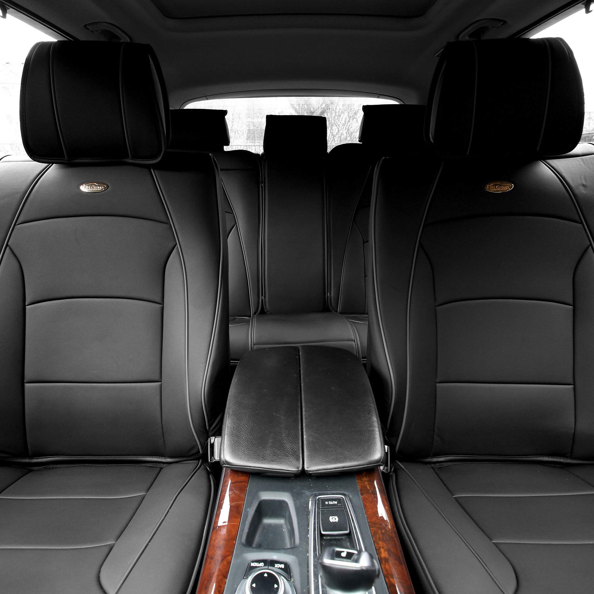 TLH Ultra Comfort Leatherette Solid Black Car Seat Cushions Set with Non-Slip Dash Mat - Universal Fit for Cars, Trucks & SUVs | Faux Leather, Waterproof Auto Seat Covers for Driving Comfort & Long Trips
