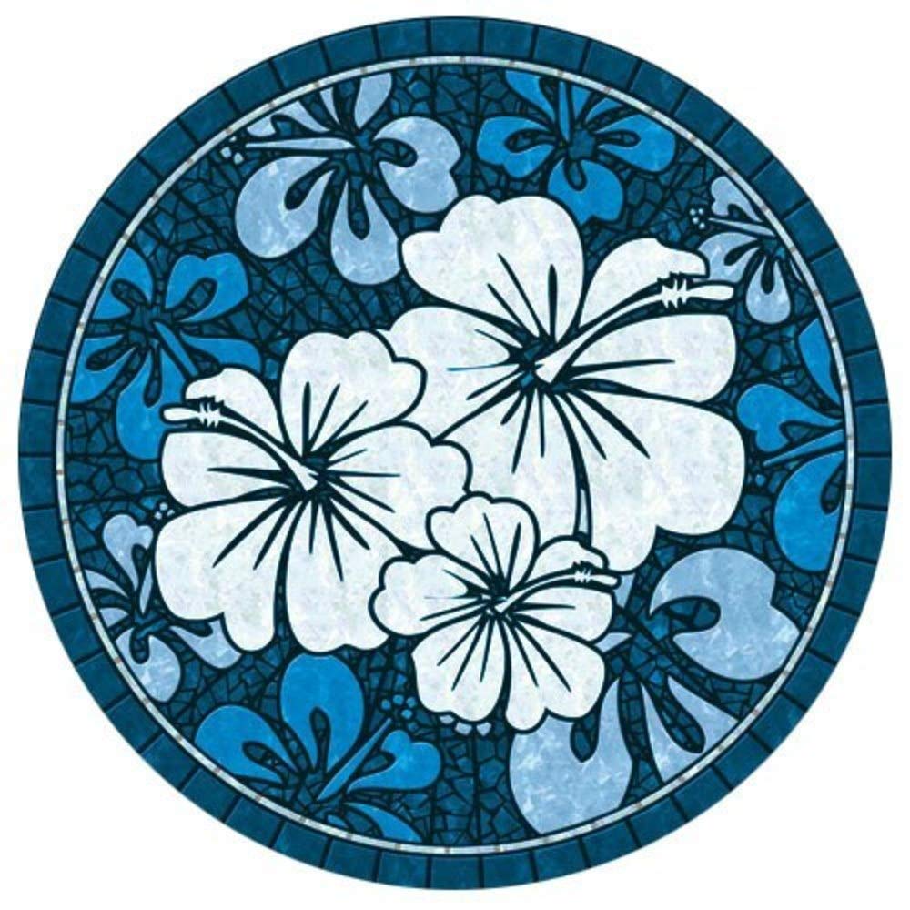 Non-Slip Hibiscus Vinyl Swimming Pool Mat (59