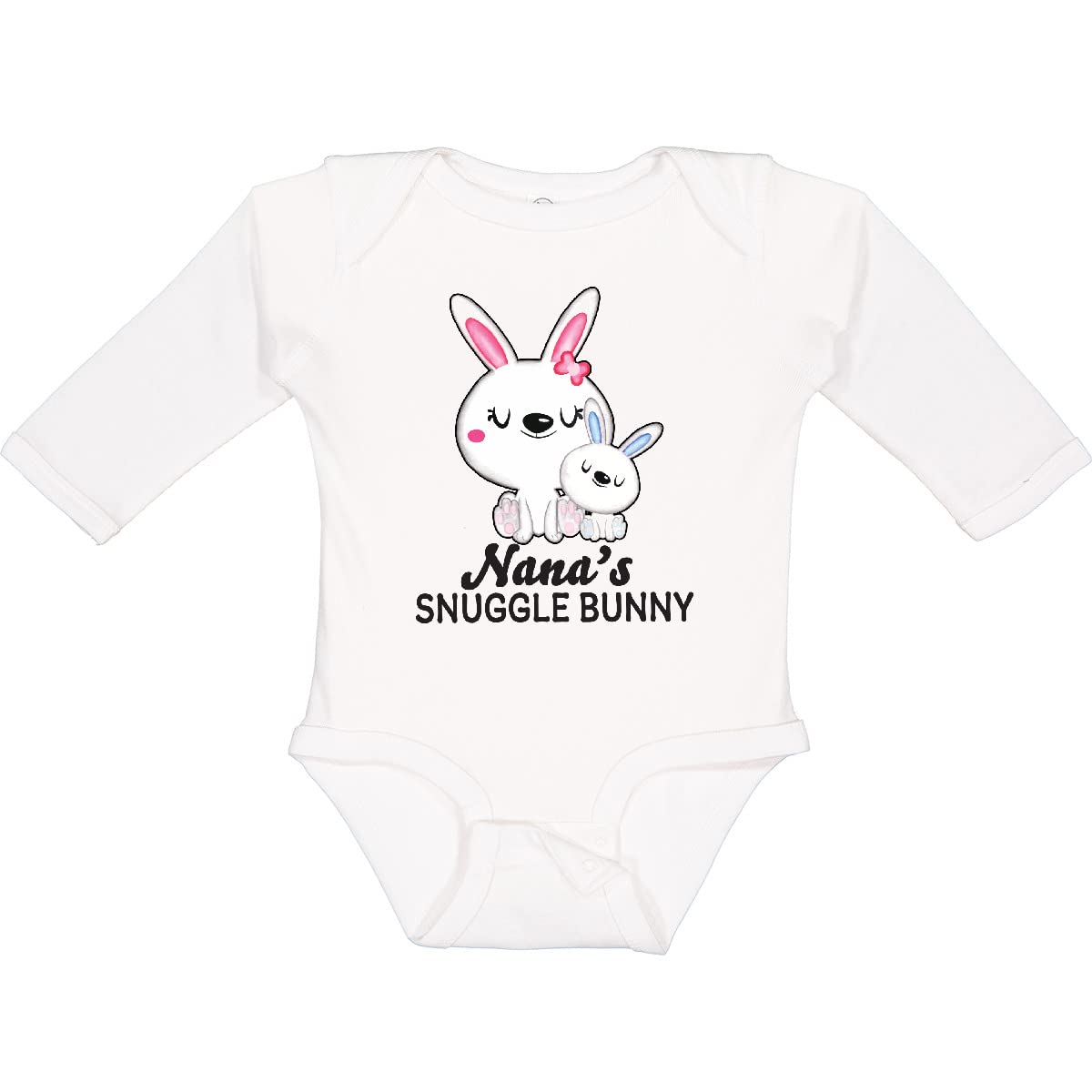 Inktastic Snuggle Bunny Easter Baby Long Sleeve Creeper - Soft Cotton Romper for Infants, Cute Bunny Design for Easter Photos & Spring Outfits