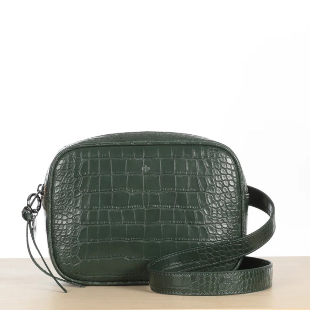 Stylish Forest Green Crocodile Pattern Belt Bag - Fashionable Waist Pack for Travel, Hiking & Everyday Use