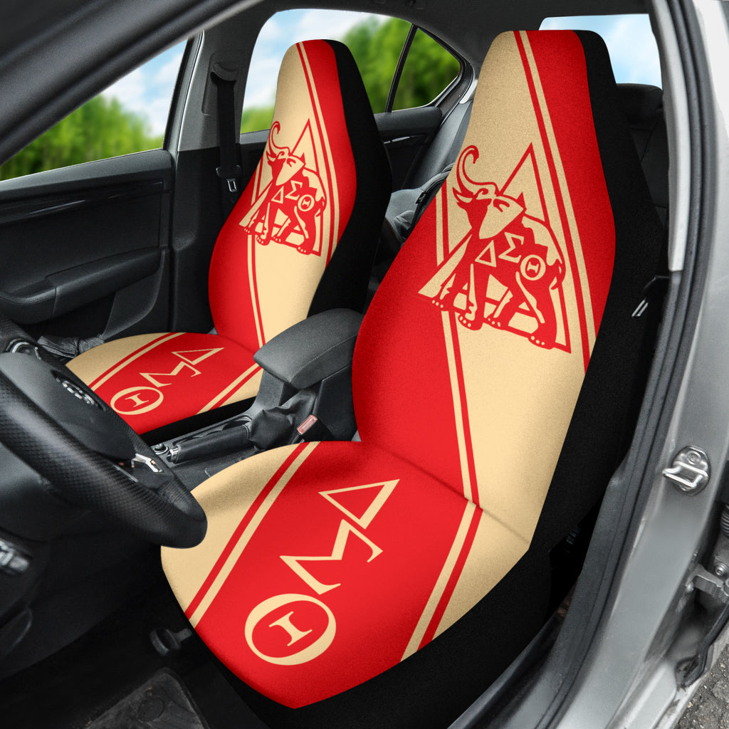 African Delta Sigma Theta Elephant Logo Car Seat Covers - Premium Custom Fit Auto Seat Protectors for Cars, SUVs & Trucks | Durable & Stylish for Sorority Sisters, College Students & Alumni Events