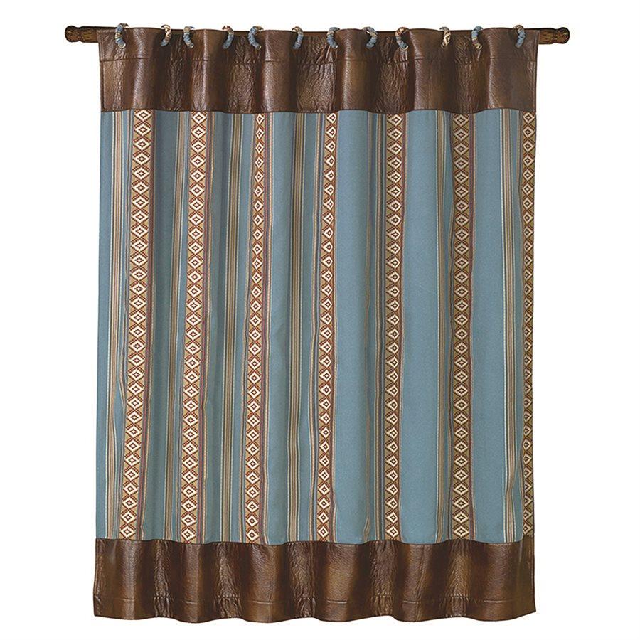Ruidoso Aztec Stripe Shower Curtain - Waterproof Bathroom Decor with Tribal Pattern - Perfect for Boho, Southwestern & Modern Home Decor