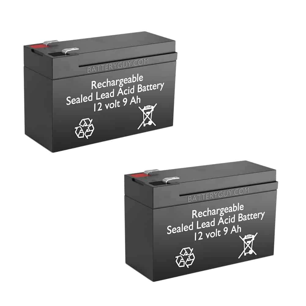 BatteryGuy LC-R129PU1 Replacement 12V 9Ah SLA Rechargeable Battery - 2 Pack for Security Systems, Emergency Lights & Backup Power