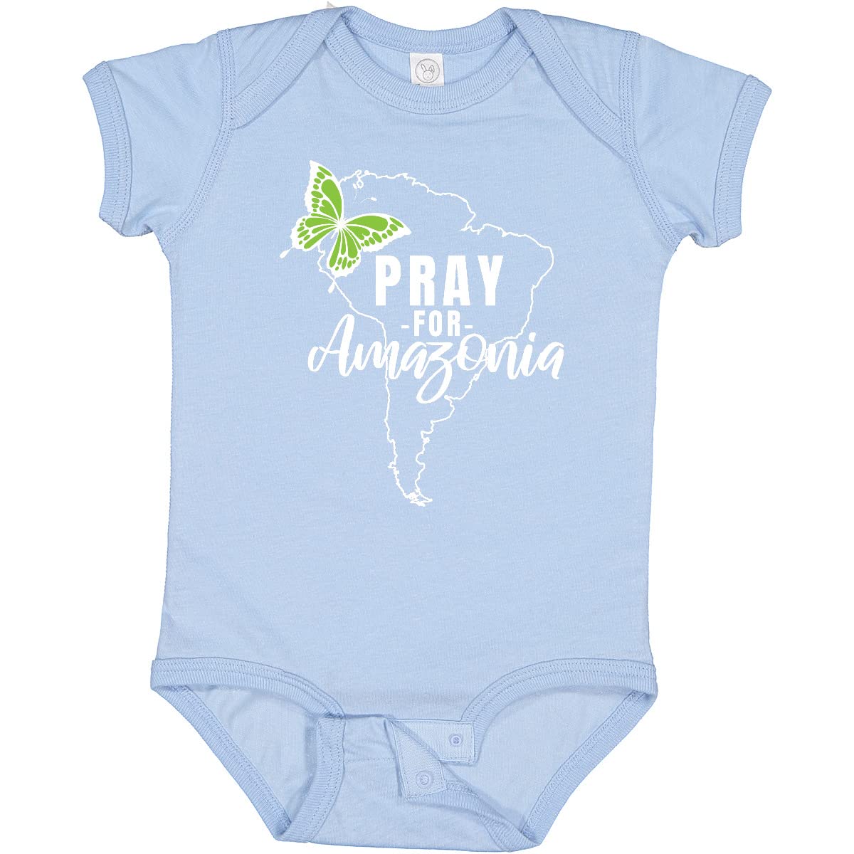 Inktastic Pray for Amazonia South America Silhouette Baby Bodysuit - Soft Cotton Onesie for Infants, Cute Eco-Friendly Outfit for Casual Wear, Travel & Family Photos