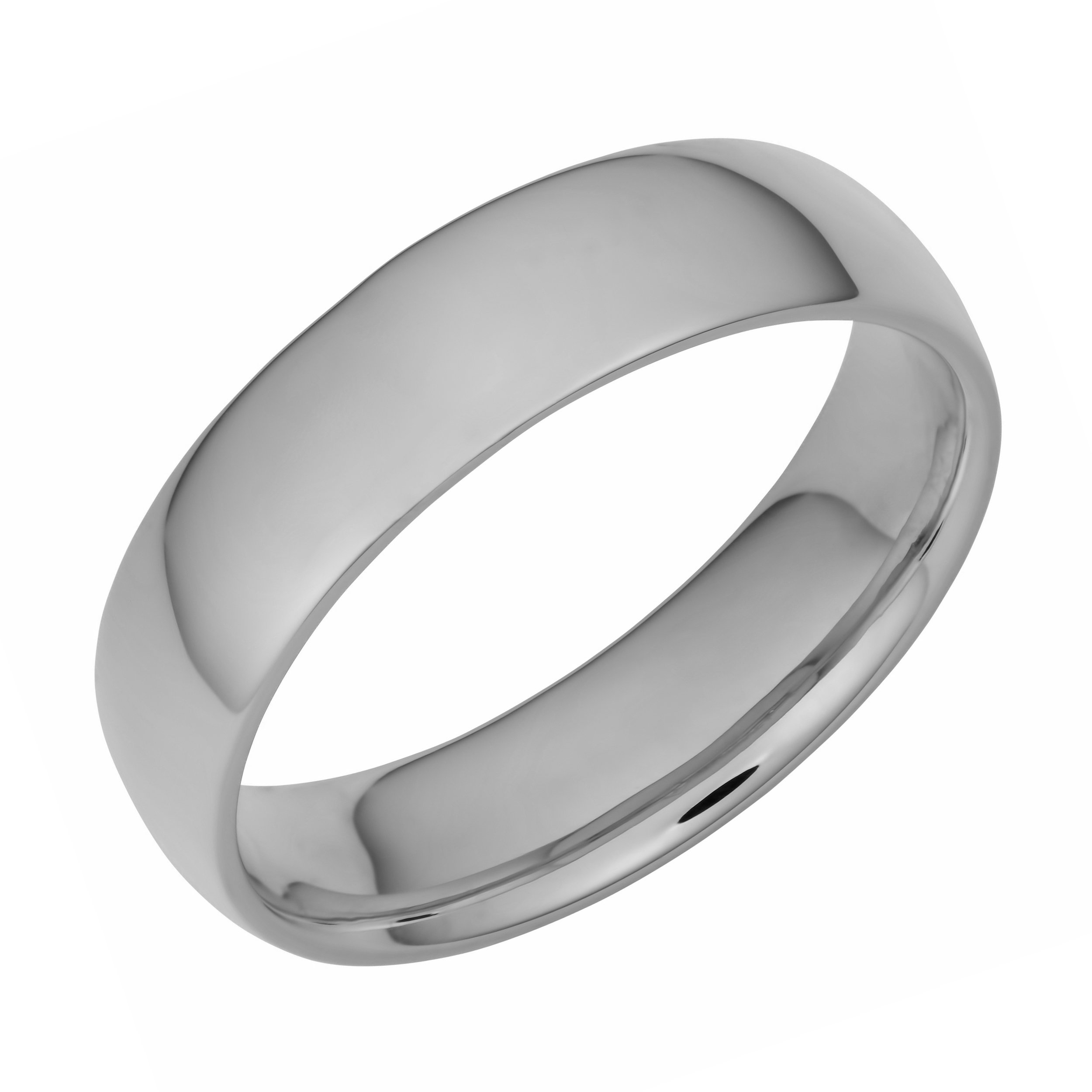 14K White Gold 6mm Comfort Fit Hollow Wedding Band for Men & Women - Elegant Stackable Ring for Anniversary, Engagement & Everyday Wear | Kooljewelry