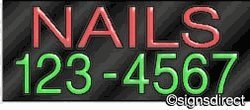 Neon Sign with Number 364 - Clear Plexiglass Background | Customizable Nail Salon Decor, Bar Sign, Home Wall Art & Gift for Nail Technicians