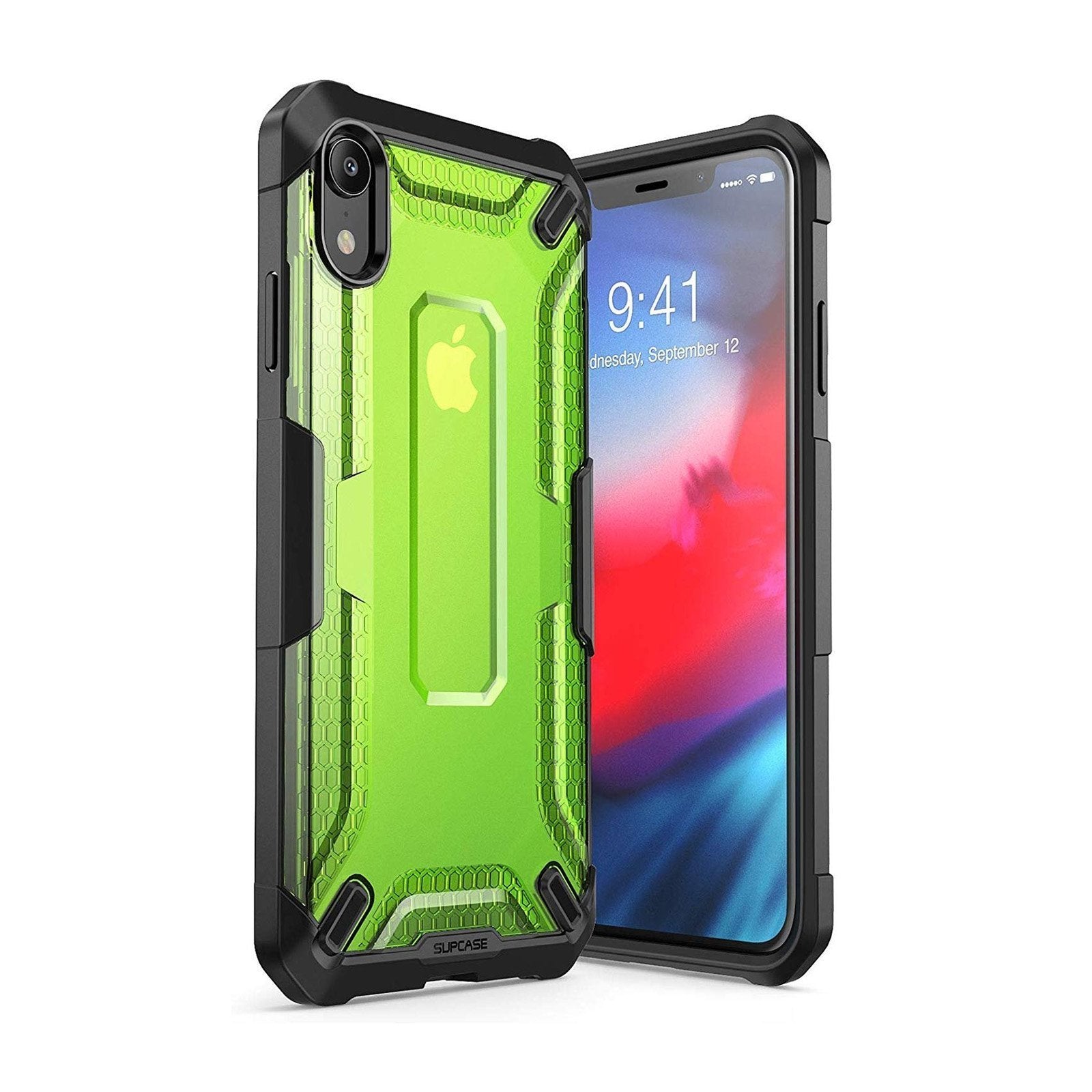 iPhone XR Unicorn Beetle Hybrid Bumper Case - Shockproof Protective Cover with Built-in Screen Protector (Green) - Perfect for Outdoor Activities, Travel & Daily Use