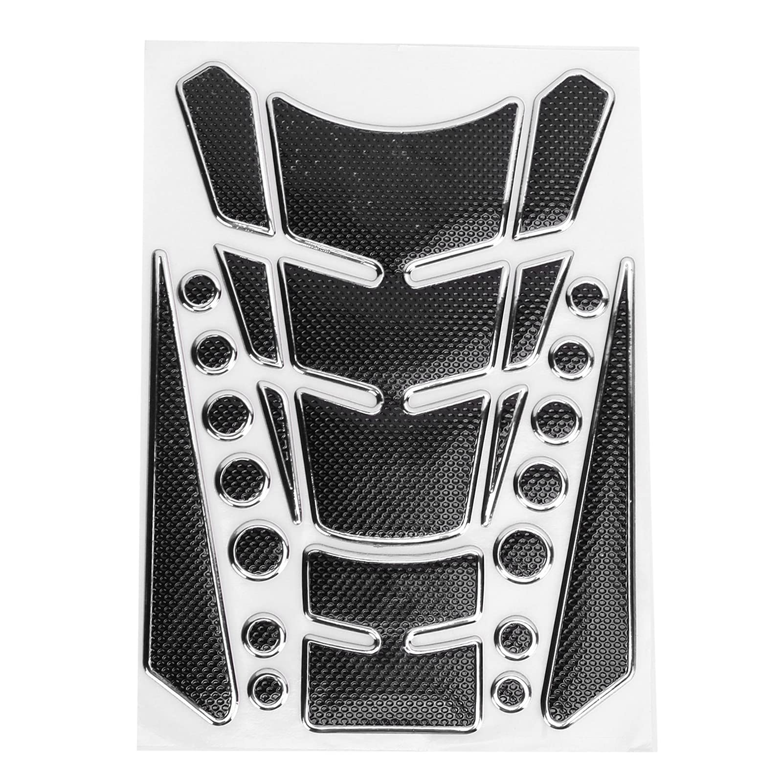 Universal Motorcycle Fuel Tank Stickers - Black & Silver Decals for Bike Protection & Decoration - Riding & Customization