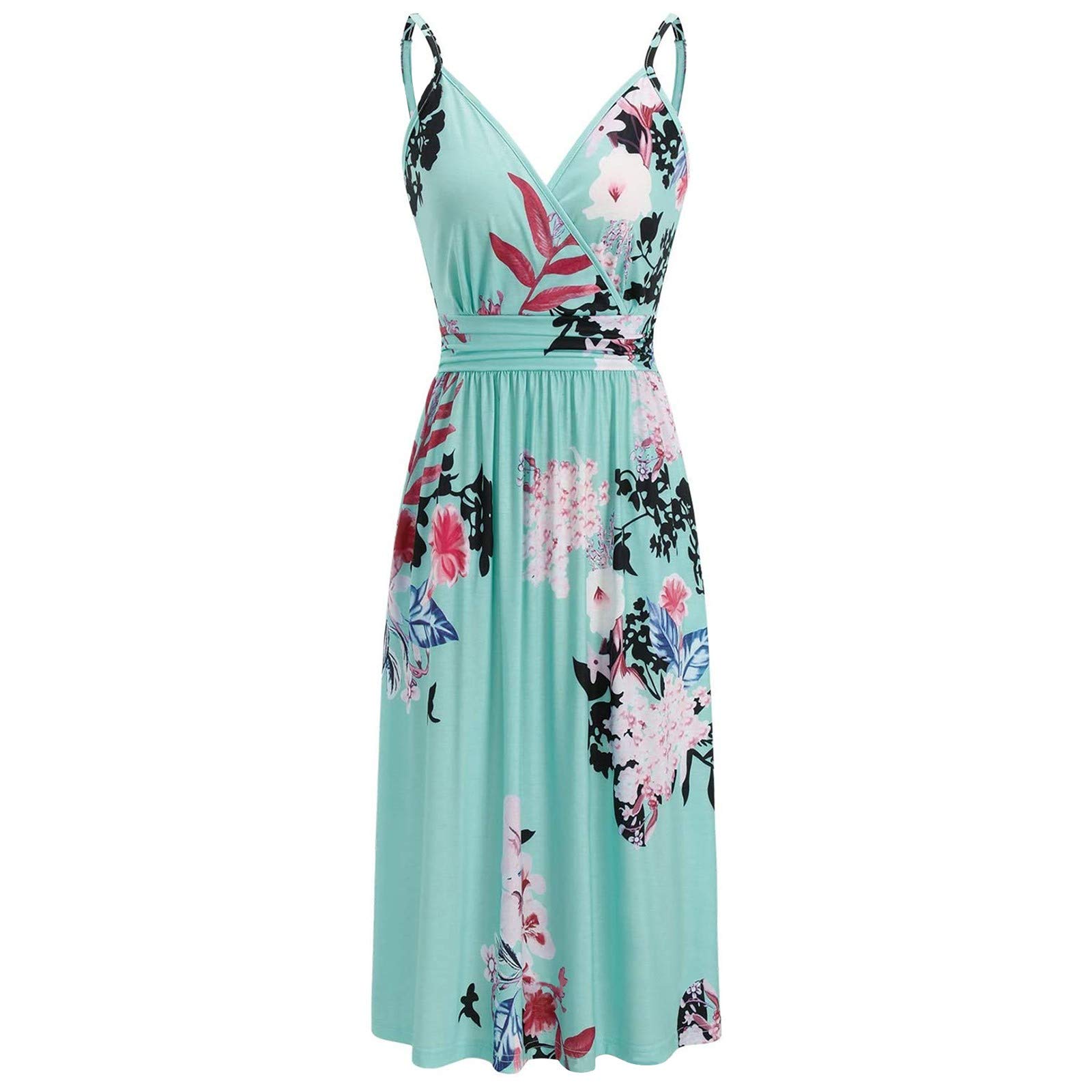 Women's Casual Loose Pocket Dress - Beach Style Sleeveless for Summer Outings