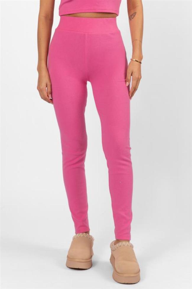 Outta Sight Pink Brushed Rib Leggings for Women - Soft High Waist Yoga Pants - Final Sale - Perfect for Workout, Lounge & Everyday Wear