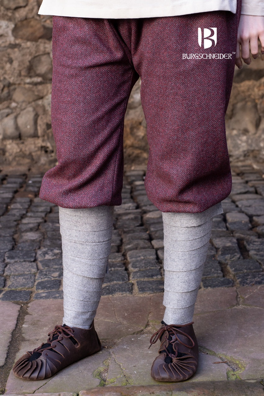 Rus Pants Tilda Herringbone Burgundy/Grey - Stylish Women's Casual Trousers for Work, Travel & Everyday Wear