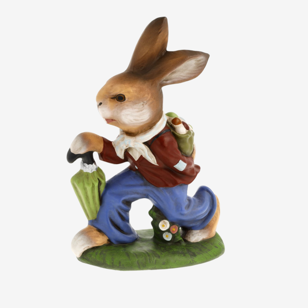 Easter Bunny with Umbrella - Cute Spring Decor for Home, Garden & Easter Basket Fillers - Perfect for Easter Egg Hunts & Outdoor Party Decorations