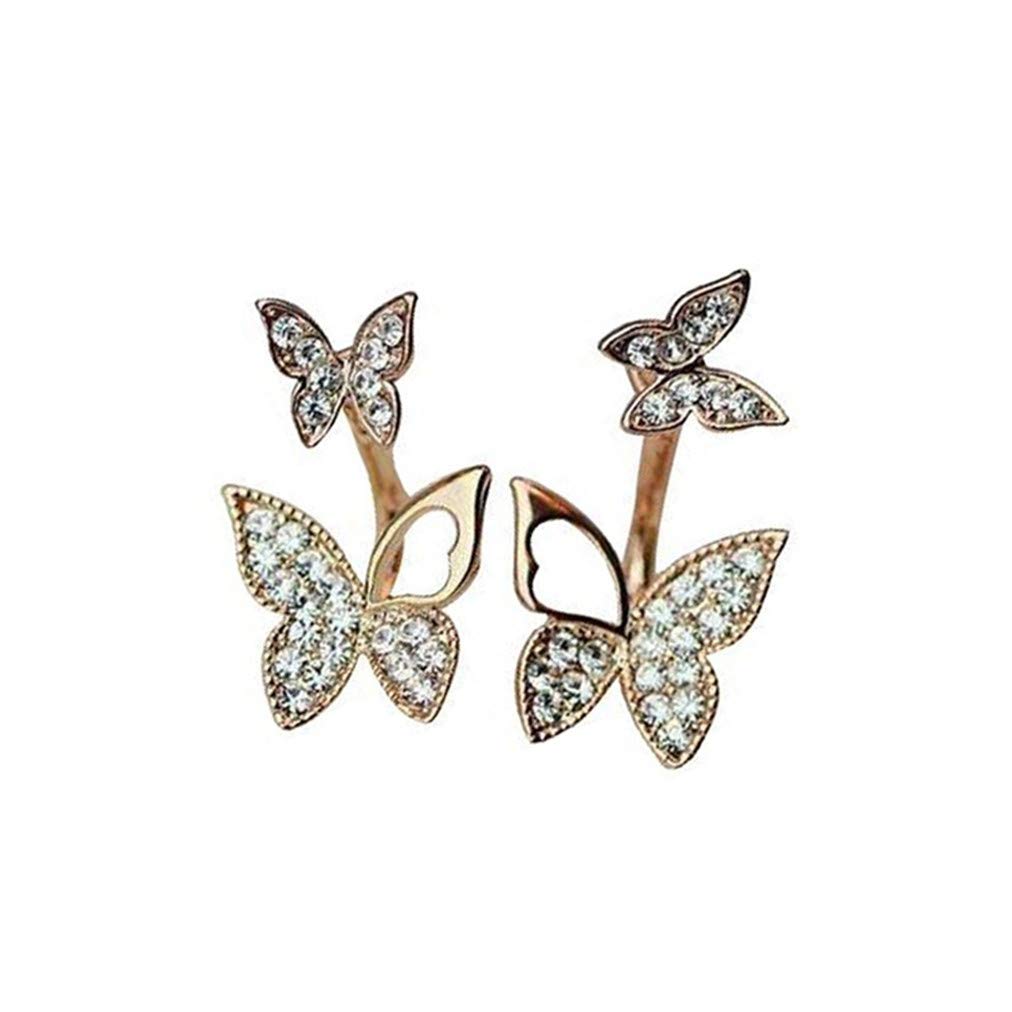 Sevenfly Elegant Butterfly Stud Earrings for Women - Sparkling Rhinestone Hollow Design, Perfect Gift for Her | Ideal for Parties, Weddings & Everyday Wear