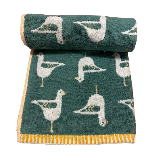 Bellissimo Seagulls Beach Towel - Soft & Absorbent Green Bath Towel for Pool, Beach, Yoga & Outdoor Activities