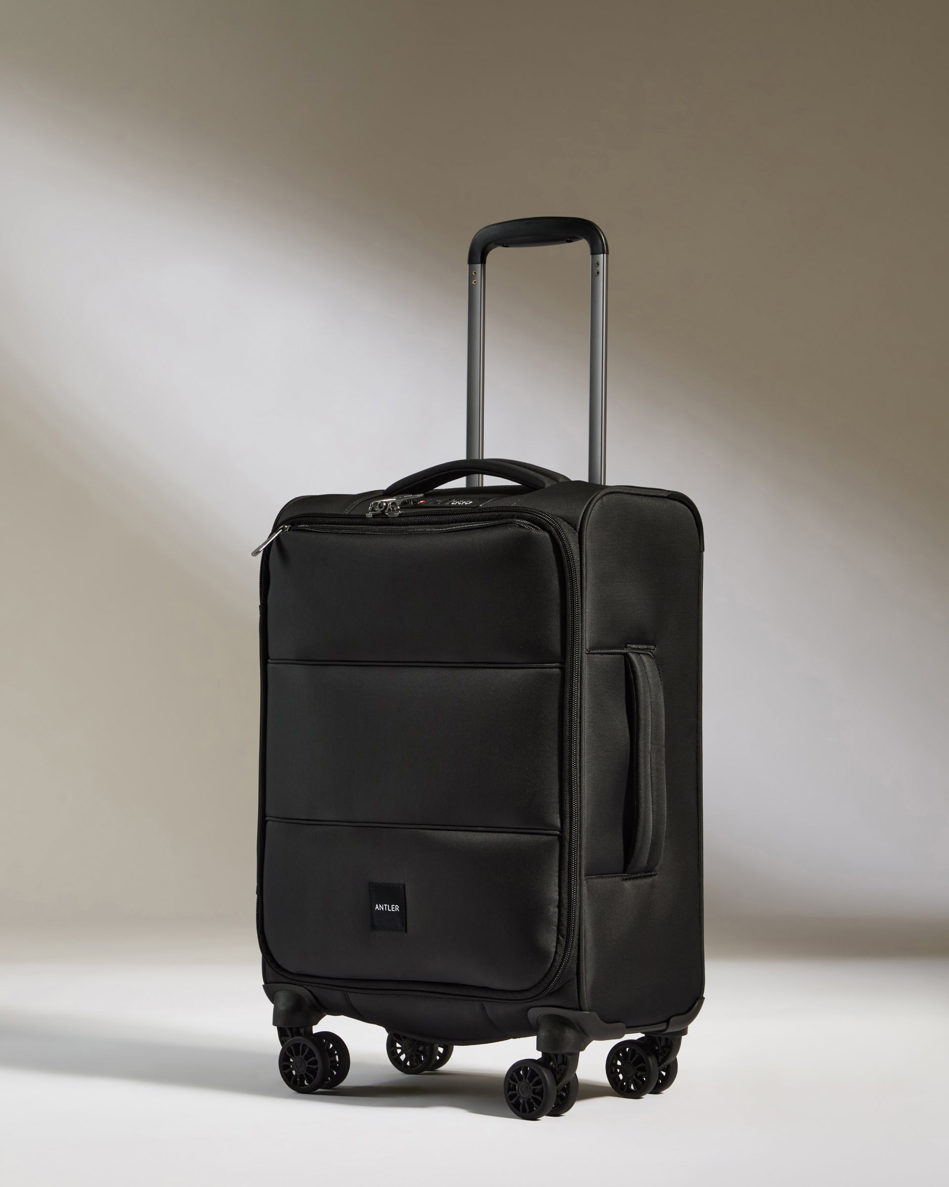 Ultra Lightweight Black Carry On Luggage with Soft Stripe Design - Perfect for Air Travel & Weekend Getaways