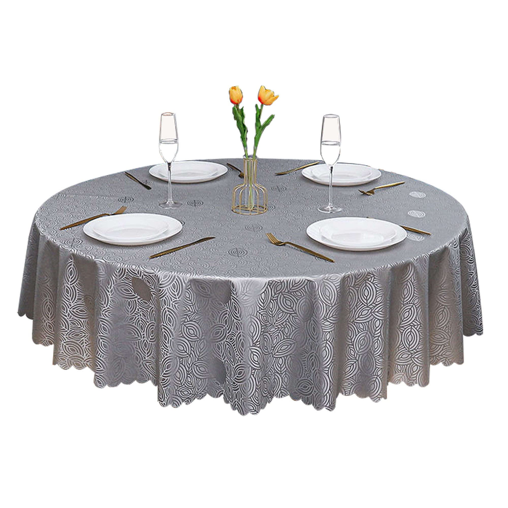 Premium PU Waterproof Oilproof Heat-Resistant Round Tablecloth - 200cm (78inch) for Hotel, BBQ, Picnic, Garden & Ceremony - Durable & Easy Clean Table Cover for Indoor & Outdoor Dining Events