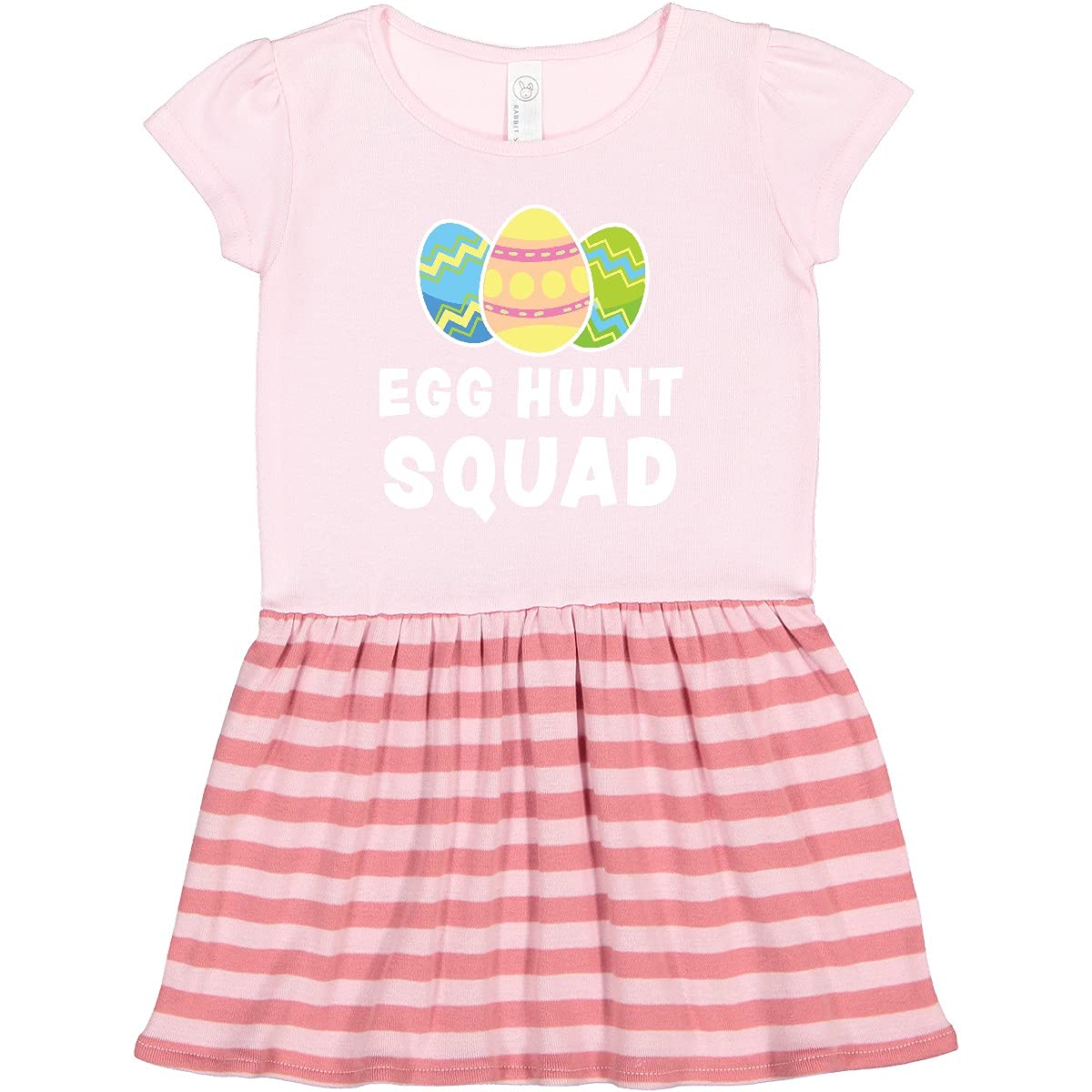 Inktastic Easter Egg Hunt Squad Toddler Dress - Cute Easter Outfit for Girls, Soft Cotton Baby Dress for Spring & Easter Sunday Celebrations