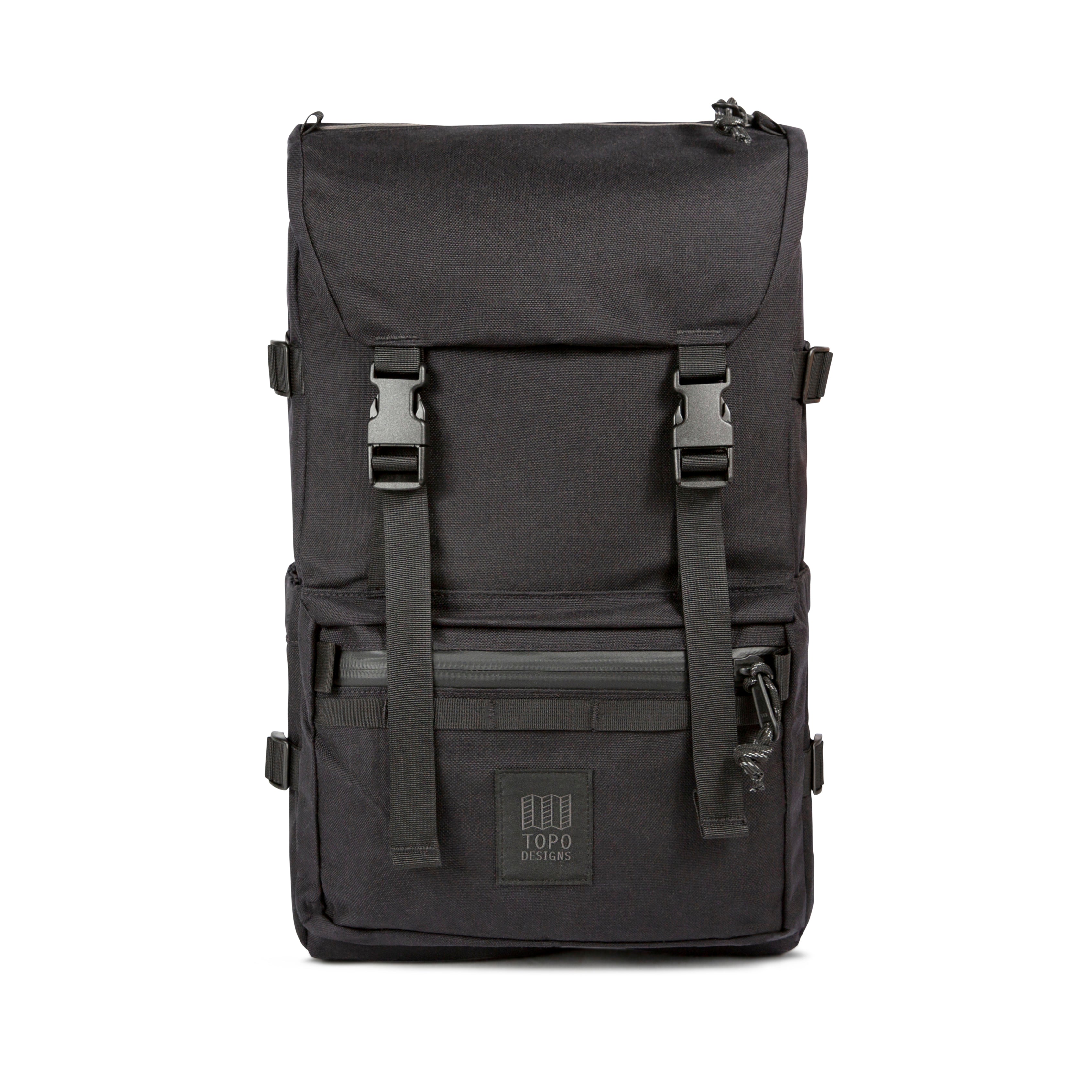 Topo Designs Rover Pack Tech Backpack - Durable & Water-Resistant for Travel, Hiking & Everyday Use - Black/Black Color