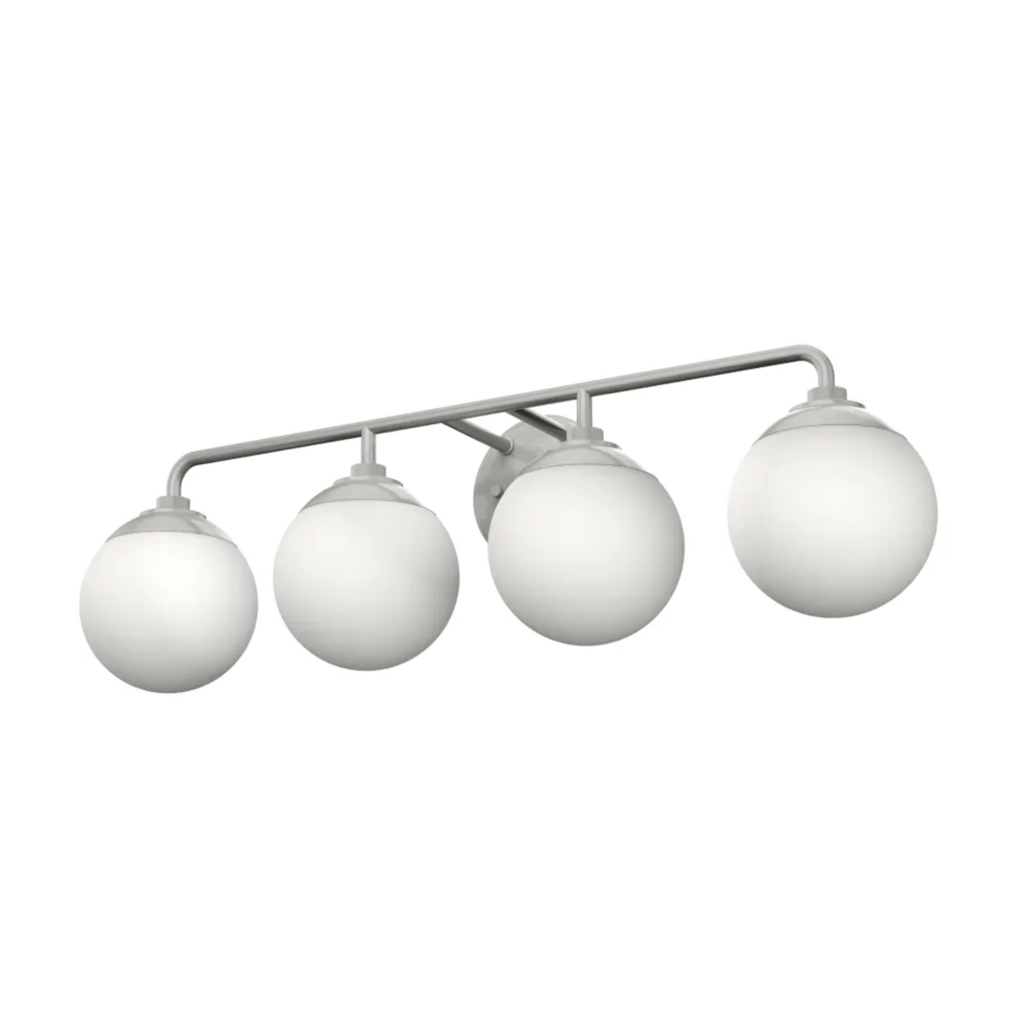 Hunter Hepburn 4-Light Brushed Nickel Bathroom Vanity Light Fixture - Perfect for Modern Bathrooms, Powder Rooms & Dressing Areas
