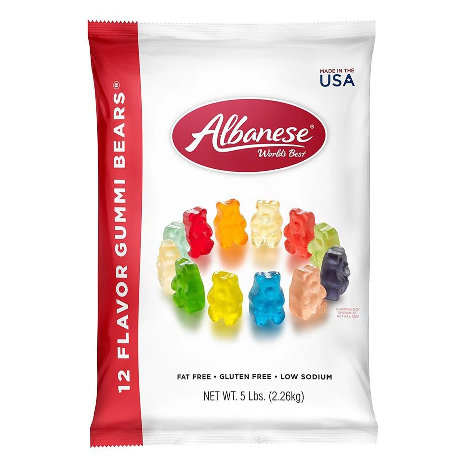 Albanese 12 Flavor Gummy Bears - 5lb Bulk Bag of Assorted Fruit Flavors | Perfect for Parties, Snacking & Gift Giving