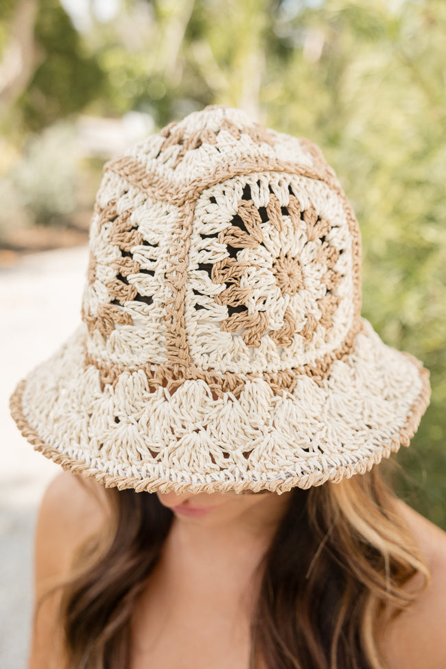 Ivory Crochet Bucket Hat for Women - Summer Beach Boho Style Sun Hat - Perfect for Outdoor, Travel & Vacation Accessories
