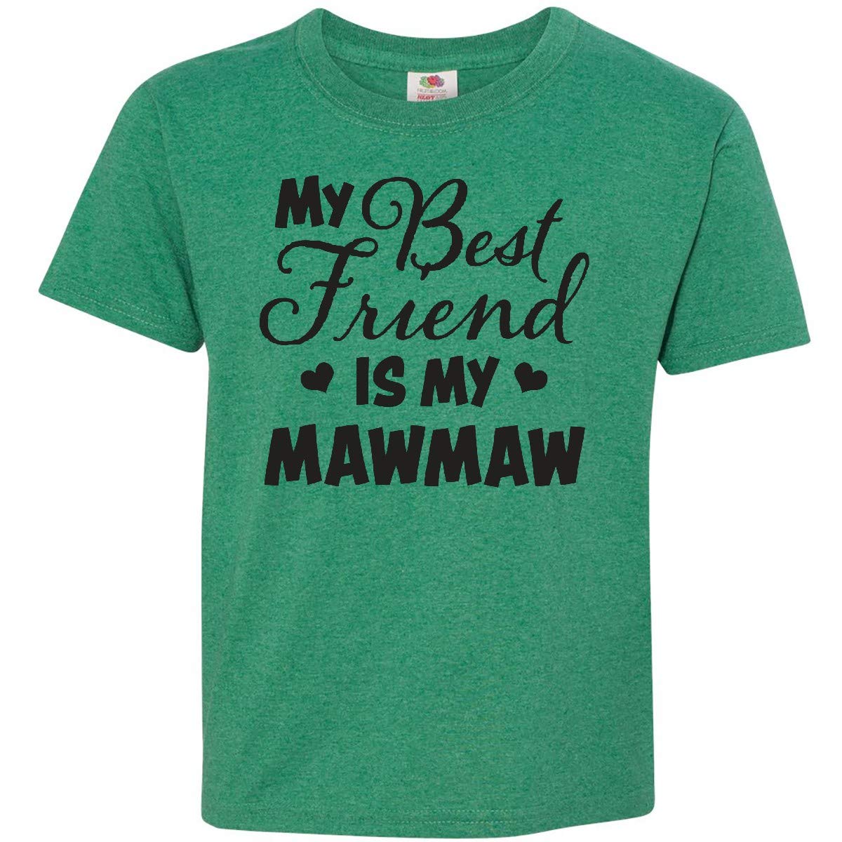 My Best Friend is My Mawmaw with Hearts Youth T-Shirt - Perfect for Family Gatherings & Heartwarming Gifts