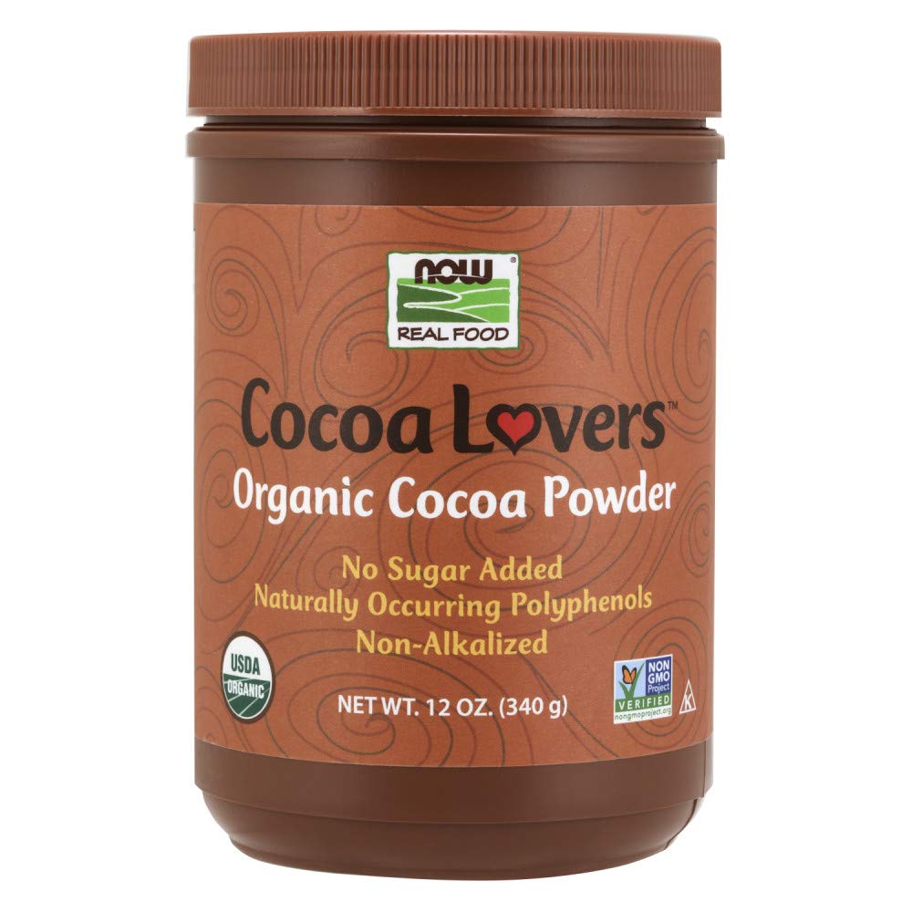 Organic Unsweetened Cocoa Powder by NOW Foods - 12 oz | Premium Baking & Hot Chocolate Ingredient for Desserts, Smoothies & Healthy Recipes