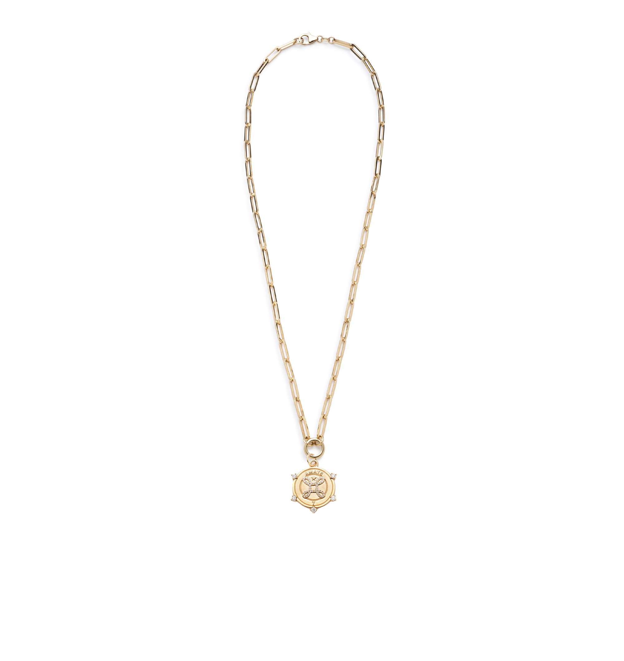 Amate True Love Classic FOB Open Clip Chain Necklace - Elegant Gold/Silver Plated Jewelry for Women, Perfect for Valentine's Day Gifts, Anniversaries & Date Nights