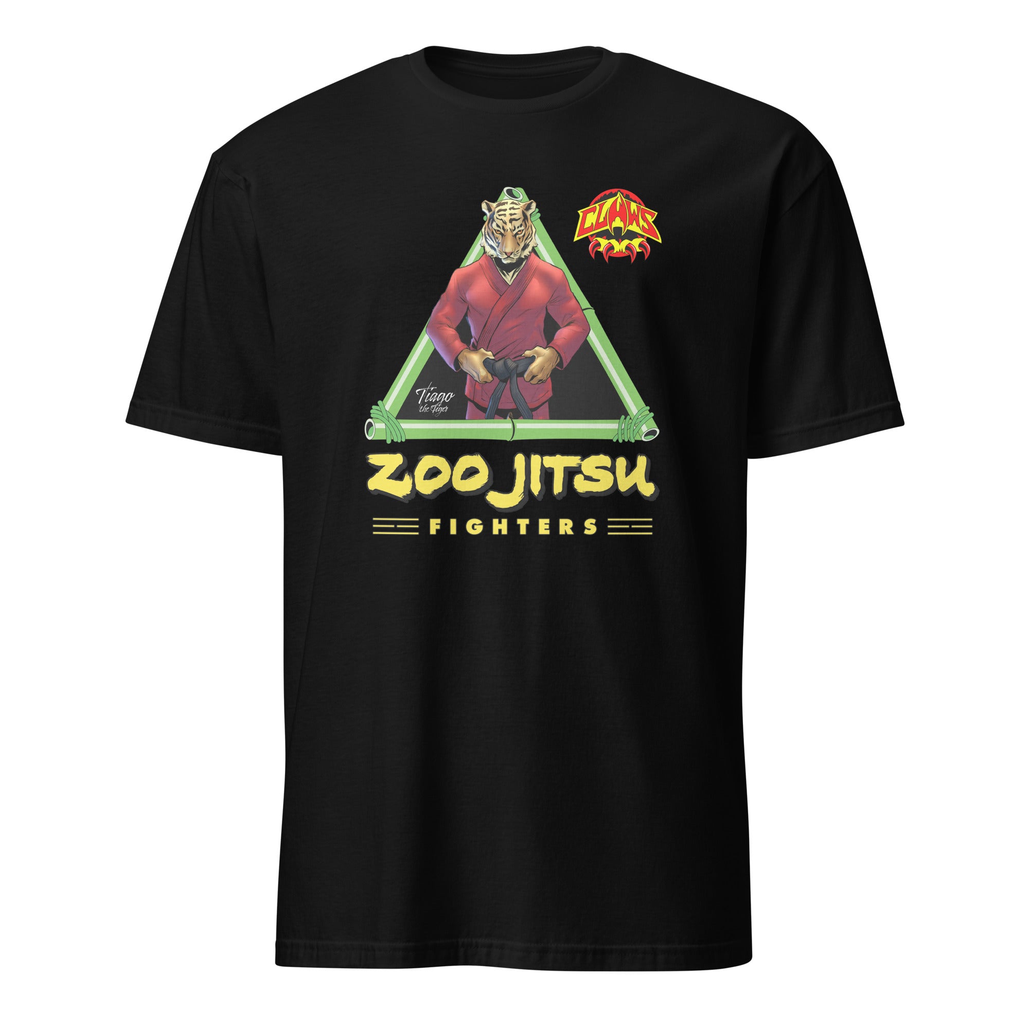 Zoo Jitsu Fighters Tiago the Tiger Unisex Short Sleeve T-Shirt - Cool Graphic Tee for MMA Fans, Streetwear & Casual Outfits
