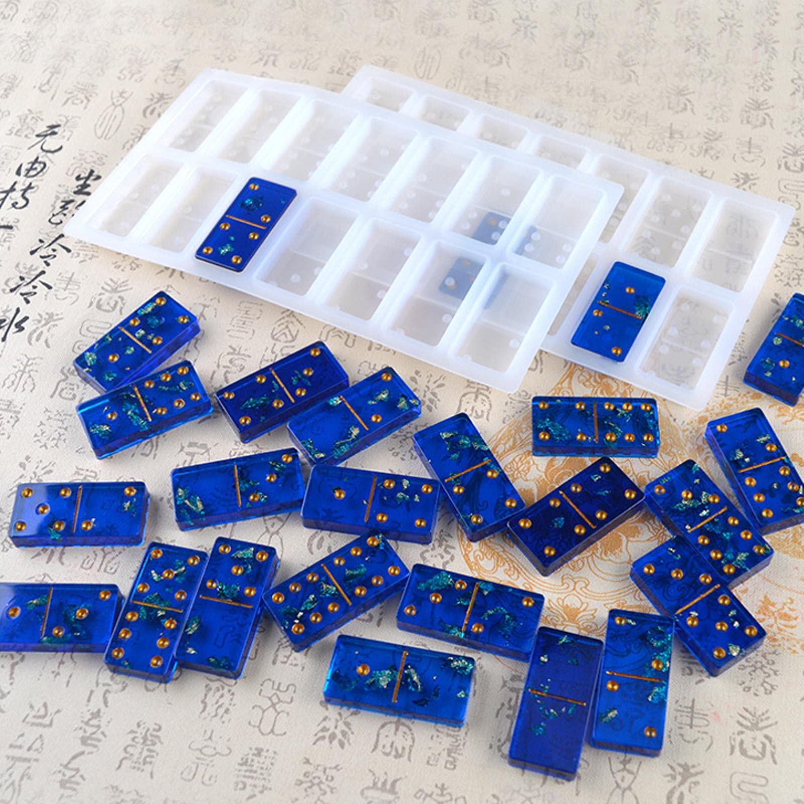 MOUMOU Handmade Silicone Dominoes Mold for Resin Casting - DIY Epoxy Resin Game Pieces, Casino Style Dominoes for Crafts & Tabletop Gaming | Perfect for Art Projects, Family Game Nights & Casino-Themed Parties