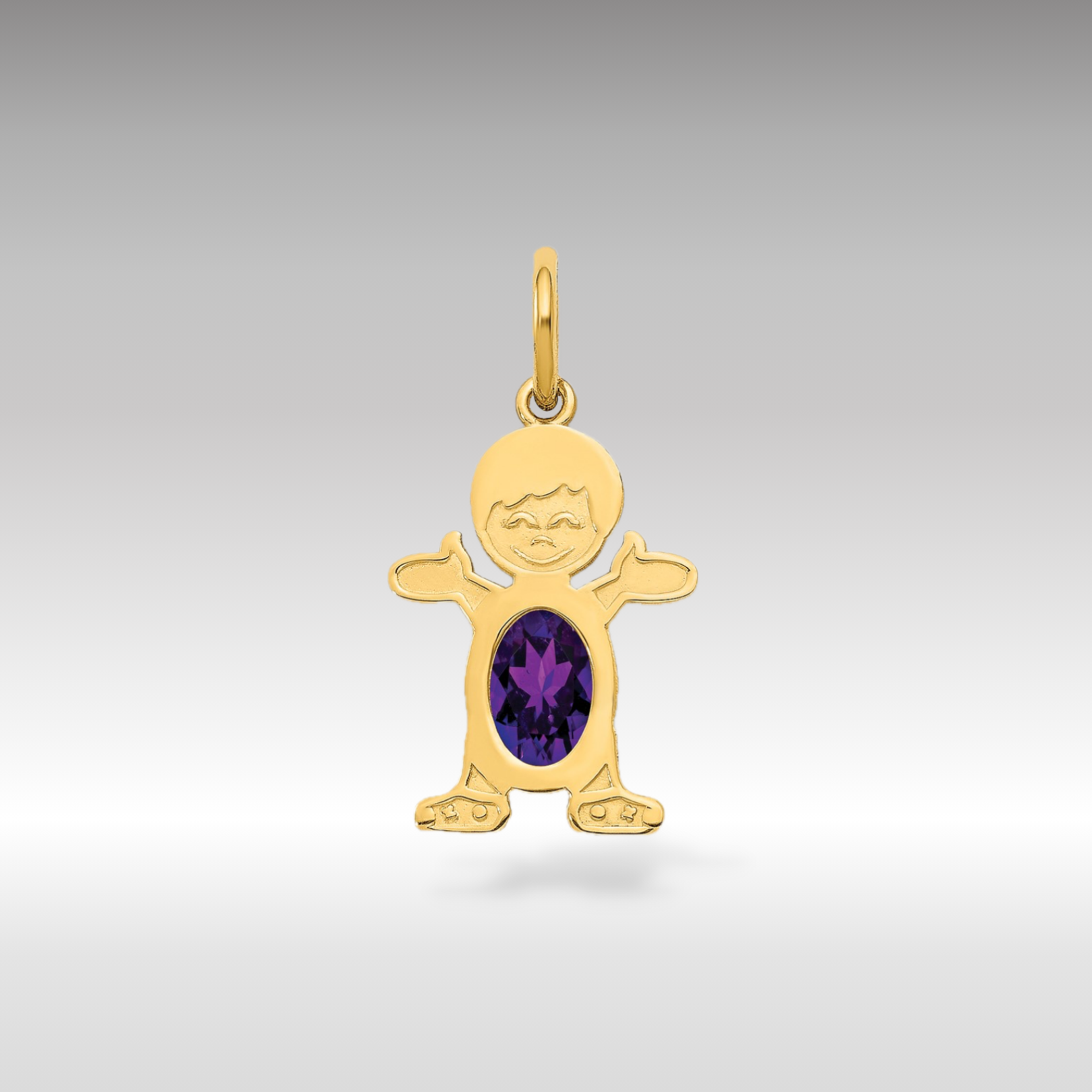 February Birthstone Amethyst Pendant for Boys - Perfect Gift for Birthday, Valentine's Day & Special Occasions