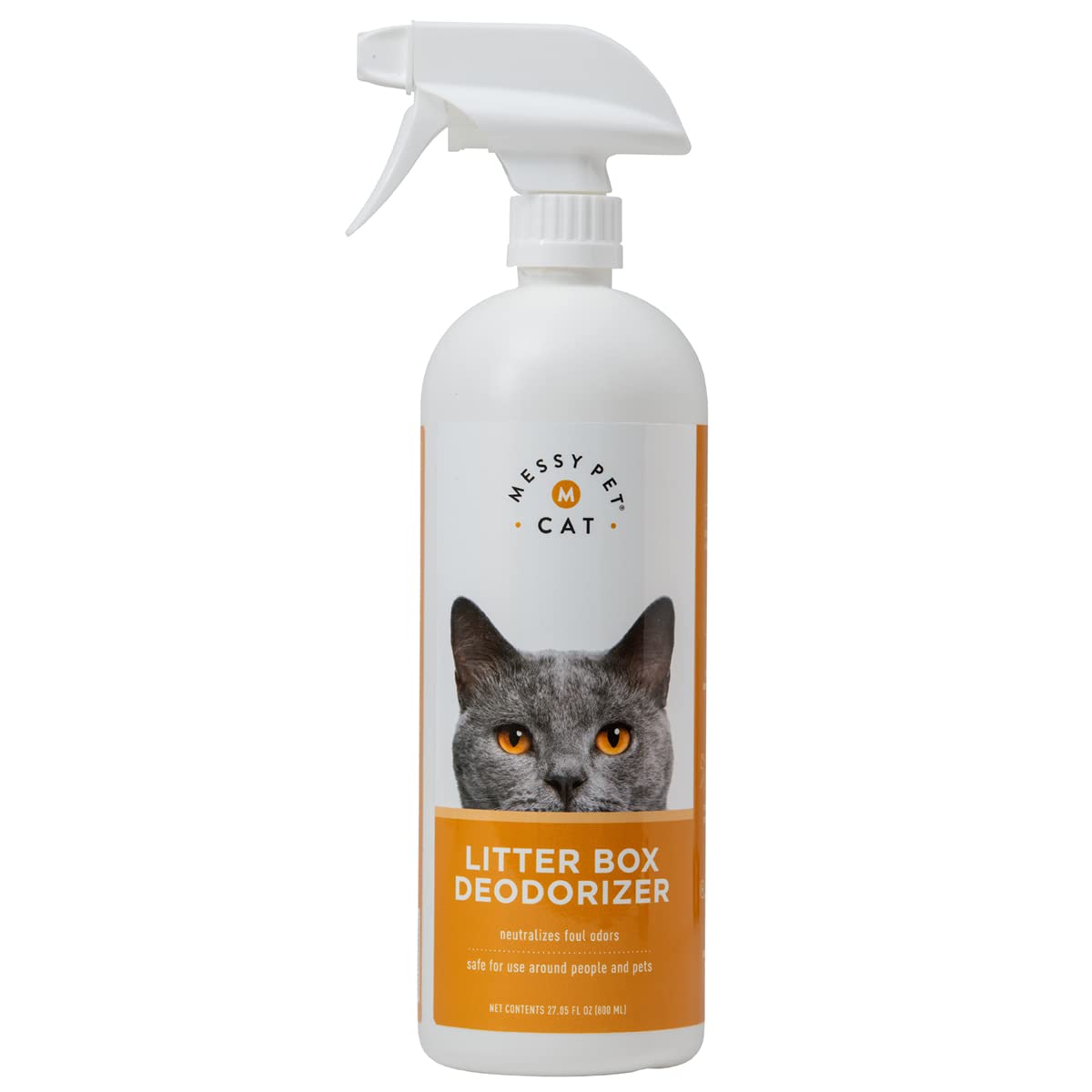 Natural Litter Box Deodorizer with Enzymes - Eliminates Cat Litter Odors Safely for Kittens & Adult Cats - 27.05 fl oz - Perfect for Multi-Cat Homes & Small Spaces