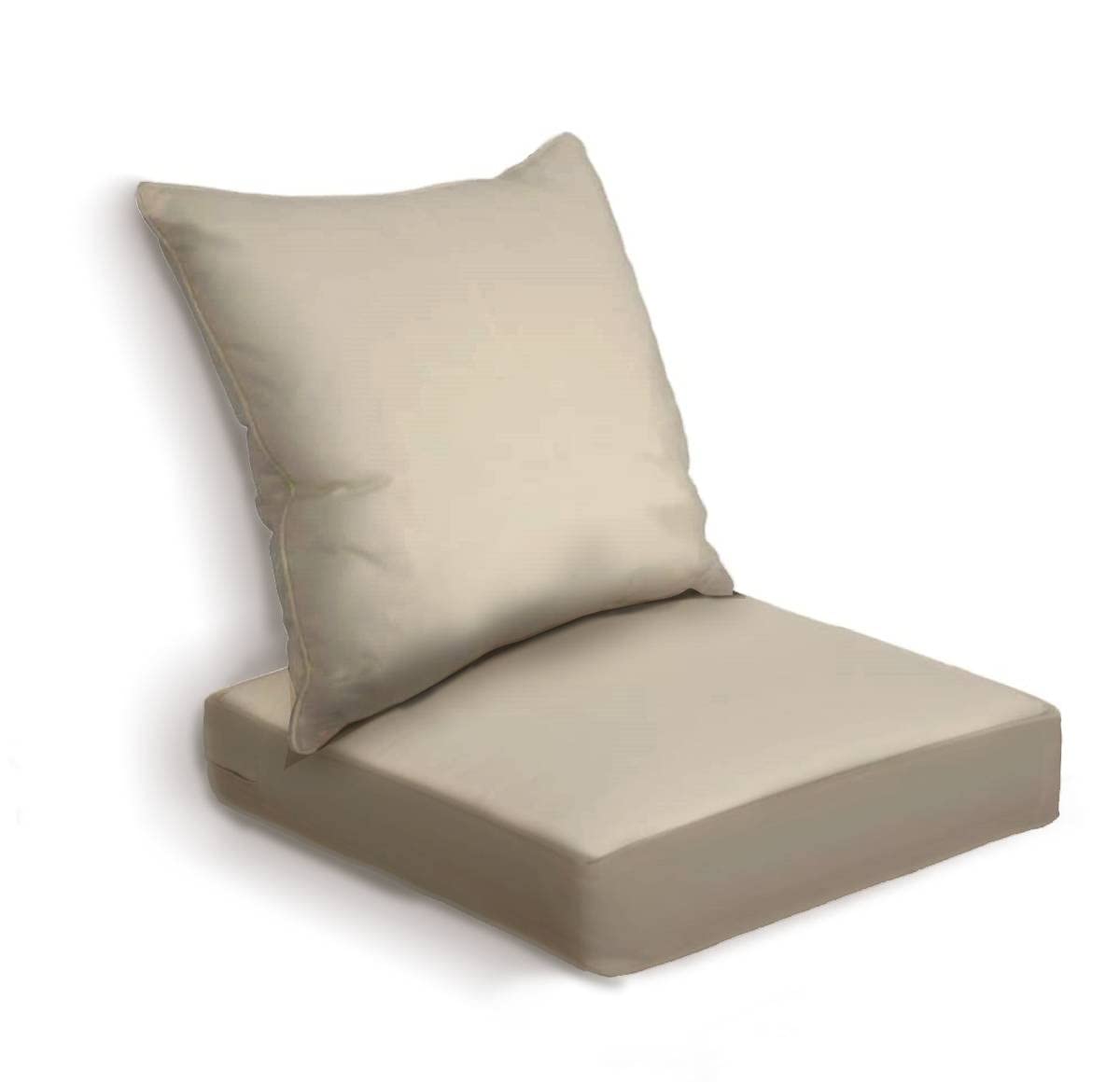 ONENPENRI 2-Piece Outdoor Deep Seat Cushion Set - Waterproof Pearl White Patio Furniture Cushions for Lounge Chairs, Conversation Sets & Replacement Seating - Perfect for Backyard, Poolside & Garden Relaxation